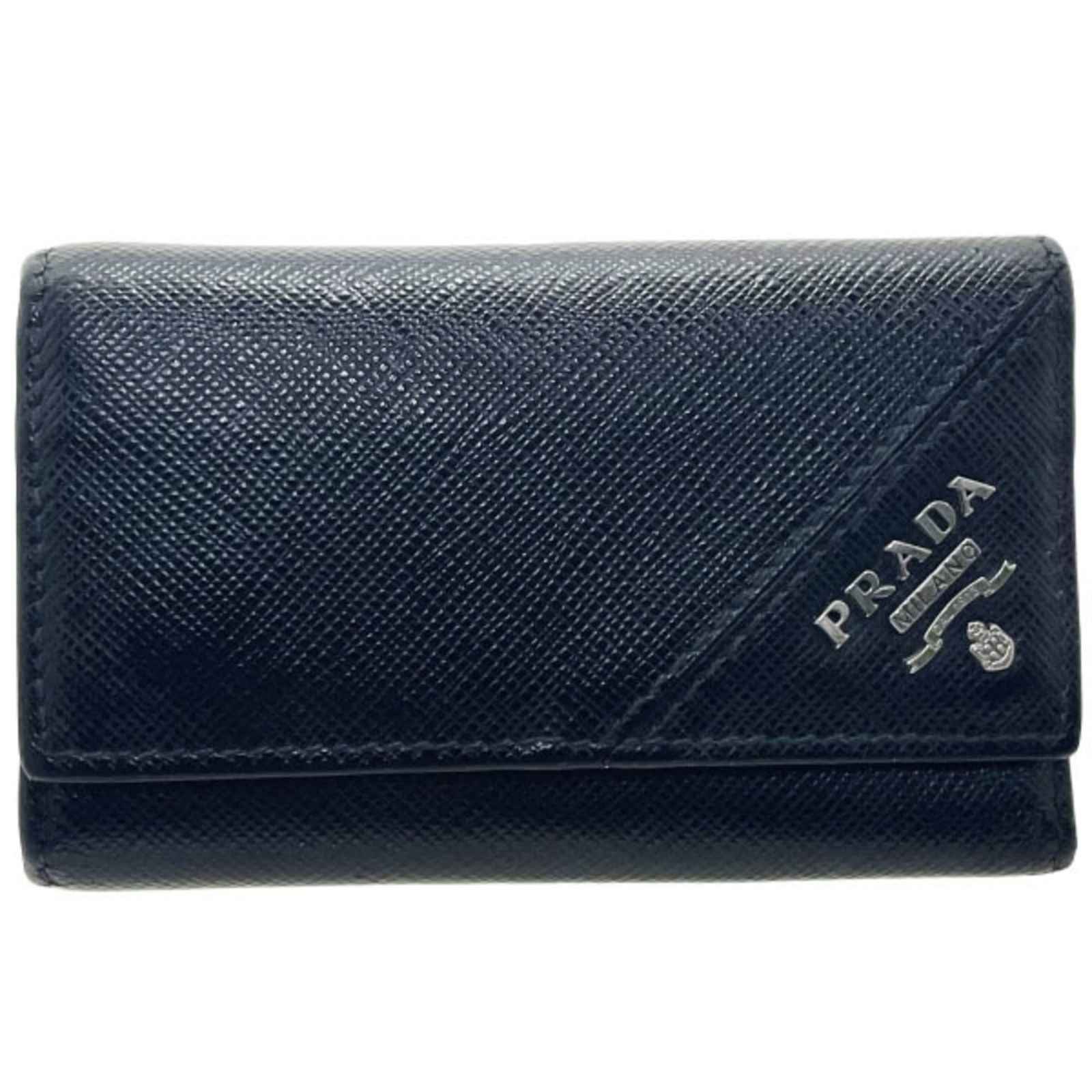Saffiano Prada Keycase: Saffiano Prada Keycase This listing features Saffiano Prada Keycase. Item specifics are provided below. Item Specifics: Brand: Prada Type: Keycase Color: Black Gender: Men,Women Material: Saffiano Num
