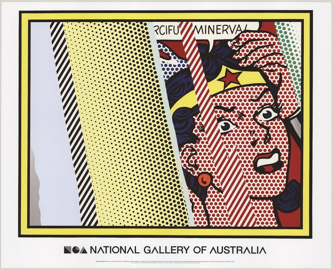 Multico ROY LICHTENSTEIN Reflections on Minerva 23.25" x 29" Poster 2013 Pop Art (1 of 1)