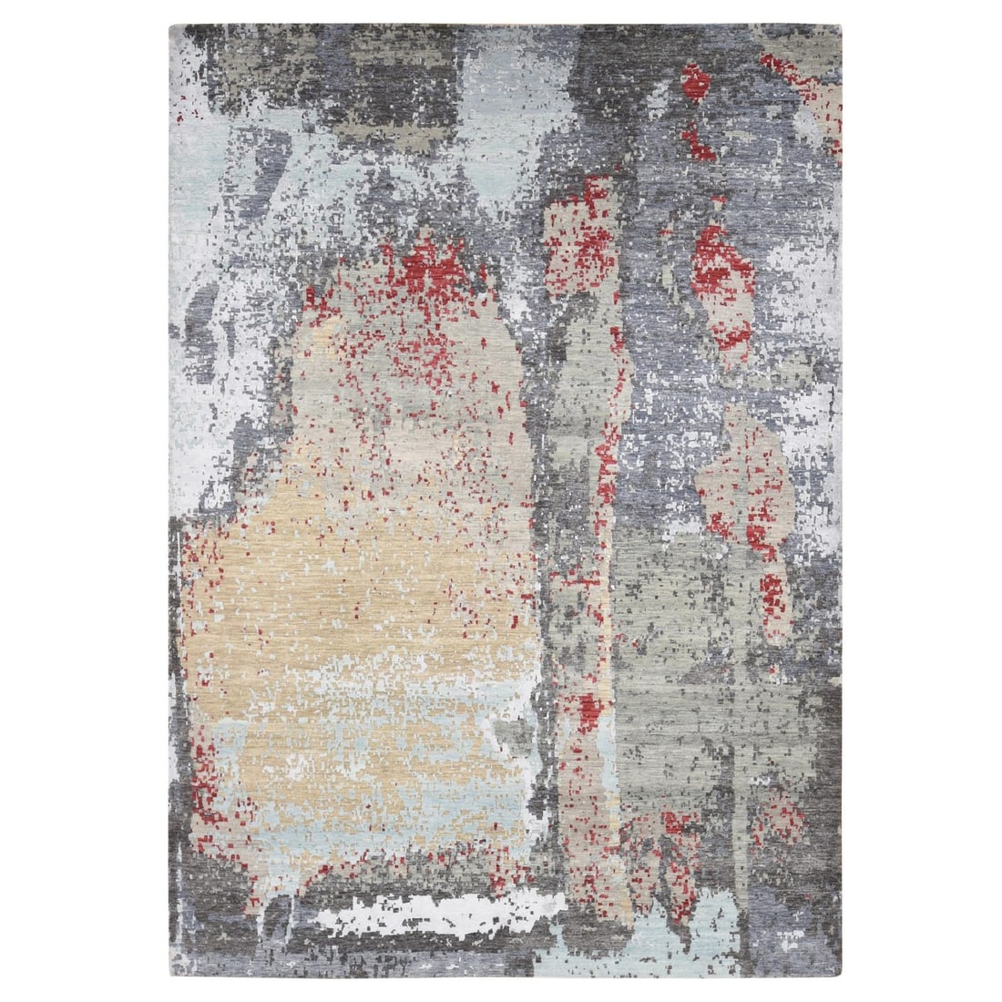 Rug 10'x14'2" Gray Abstract Design Denser Weave Pure Wool Hand Knotted: Rug 10'x14'2" Gray Abstract Design Denser Weave Pure Wool Hand Knotted This listing features Rug 10'x14'2" Gray Abstract Design Denser Weave Pure Wool Hand Knotted. Item specifics are provided below.