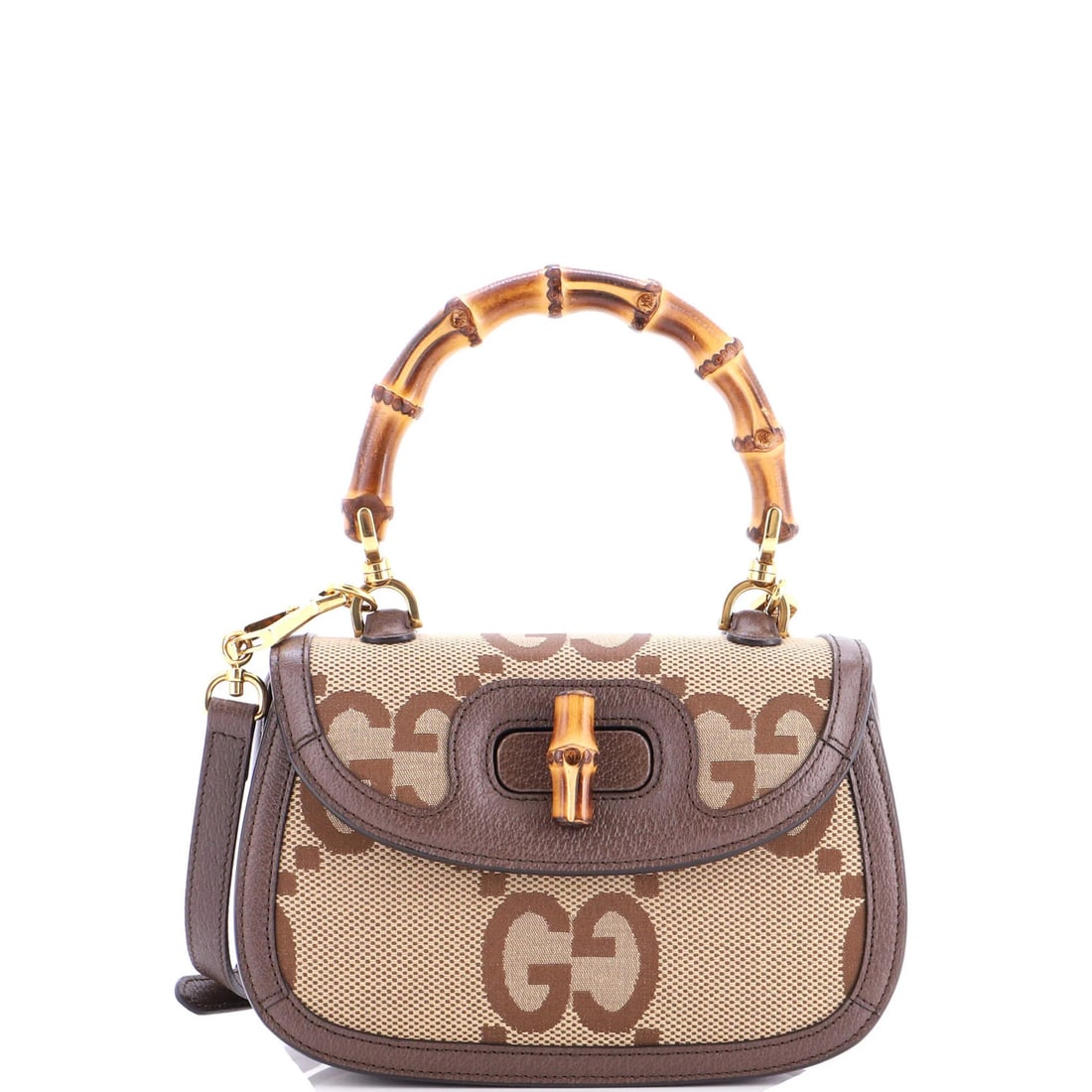 Small Gucci Bamboo 1947 Top Handle Bag Jumbo GG Canvas: Small Gucci Bamboo 1947 Top Handle Bag Jumbo GG Canvas This listing features Small Gucci Bamboo 1947 Top Handle Bag Jumbo GG Canvas. Item specifics are provided below. Item Specifics: Brand: Gucci Ext
