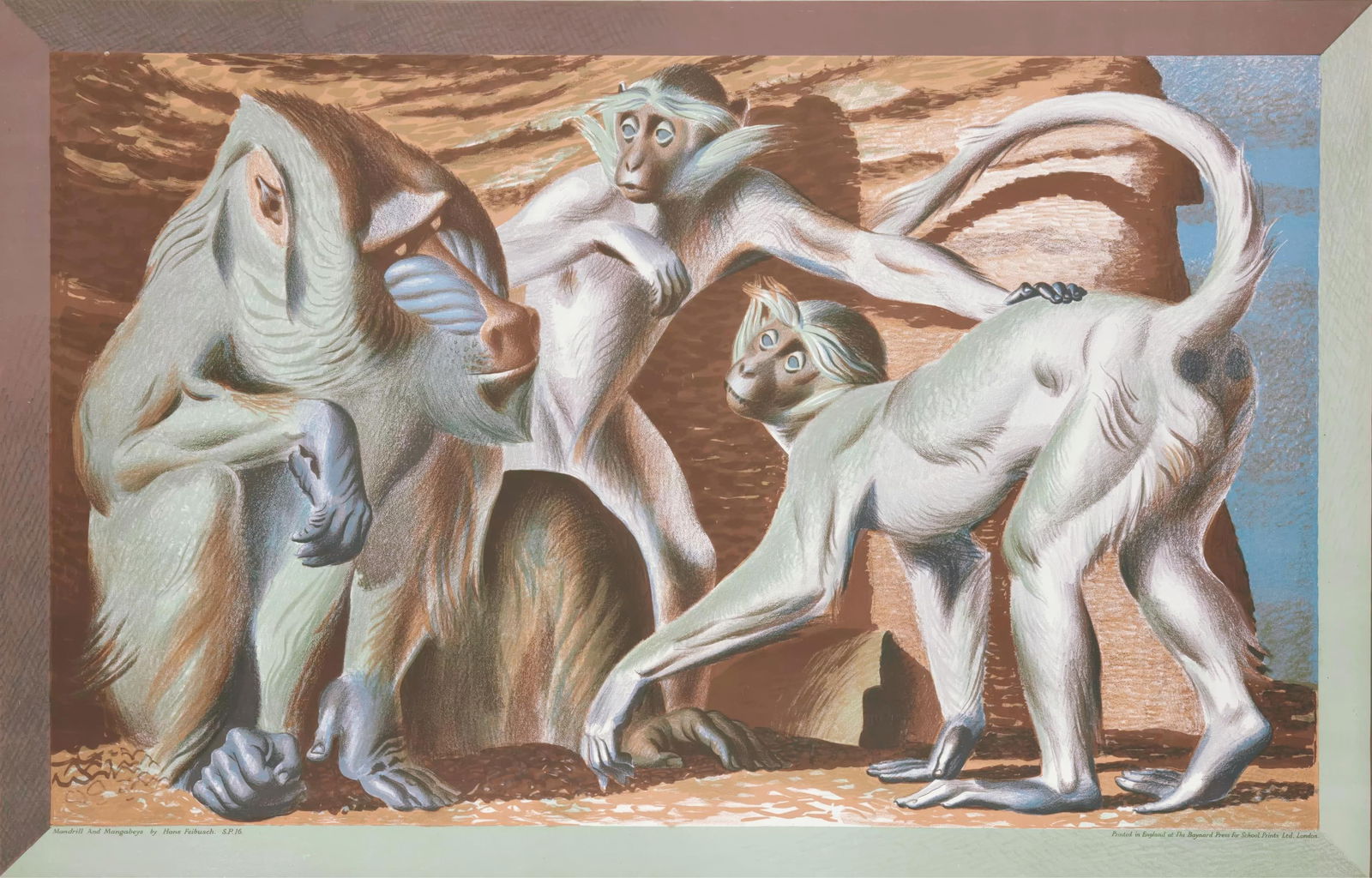 1946 - Hans Feibusch - Monkeys - S.P.16. - from School Prints Ltd. - Lithograph: 1946 - Hans Feibusch - Monkeys - S.P.16. - from School Prints Ltd. - Lithograph This listing features 1946 - Hans Feibusch - Monkeys - S.P.16. - from School Prints Ltd. - Lithograph. Item specifics