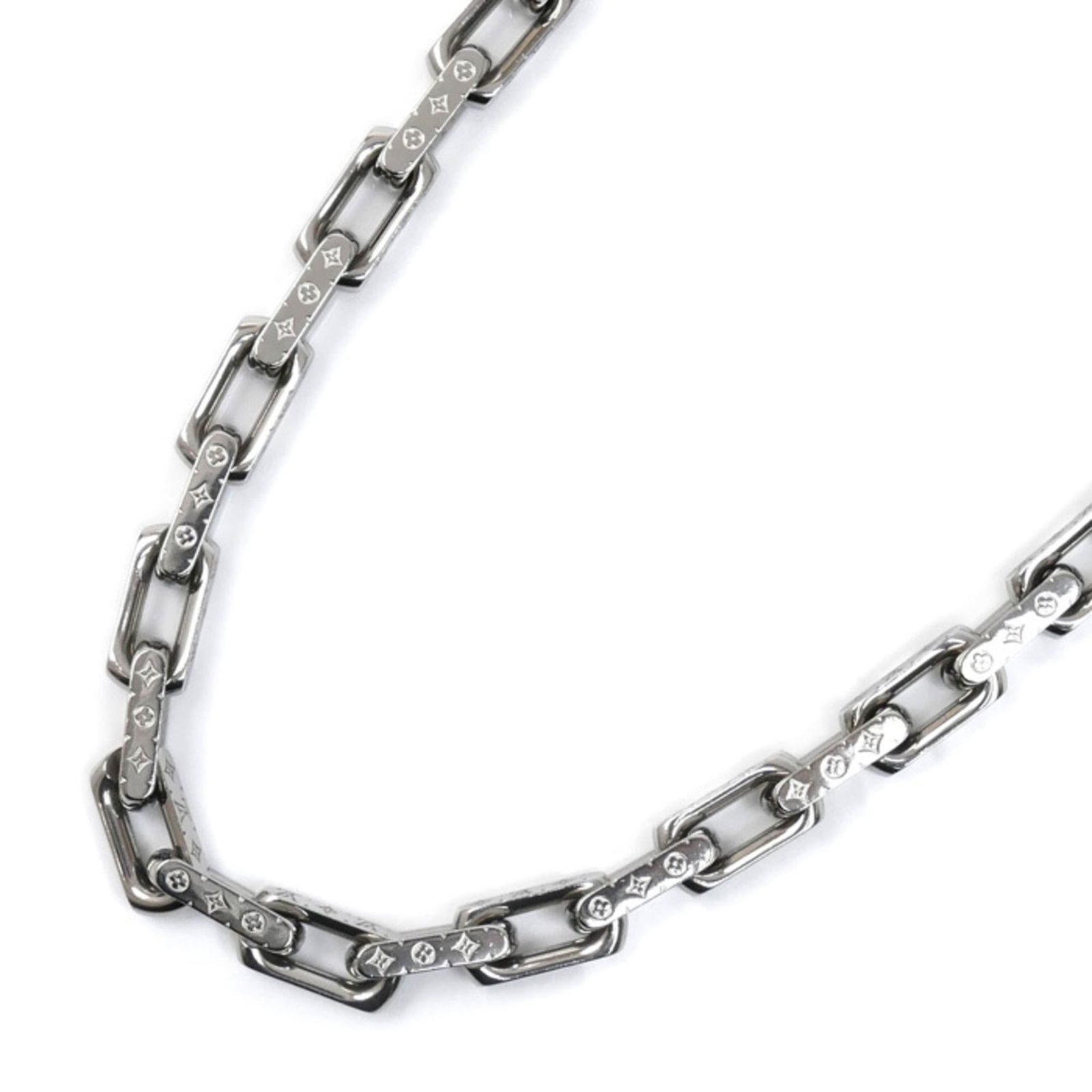 Men's LOUIS VUITTON Louis Vuitton Metal Collier Chain Monogram Necklace M00307 54cm (1 of 5)