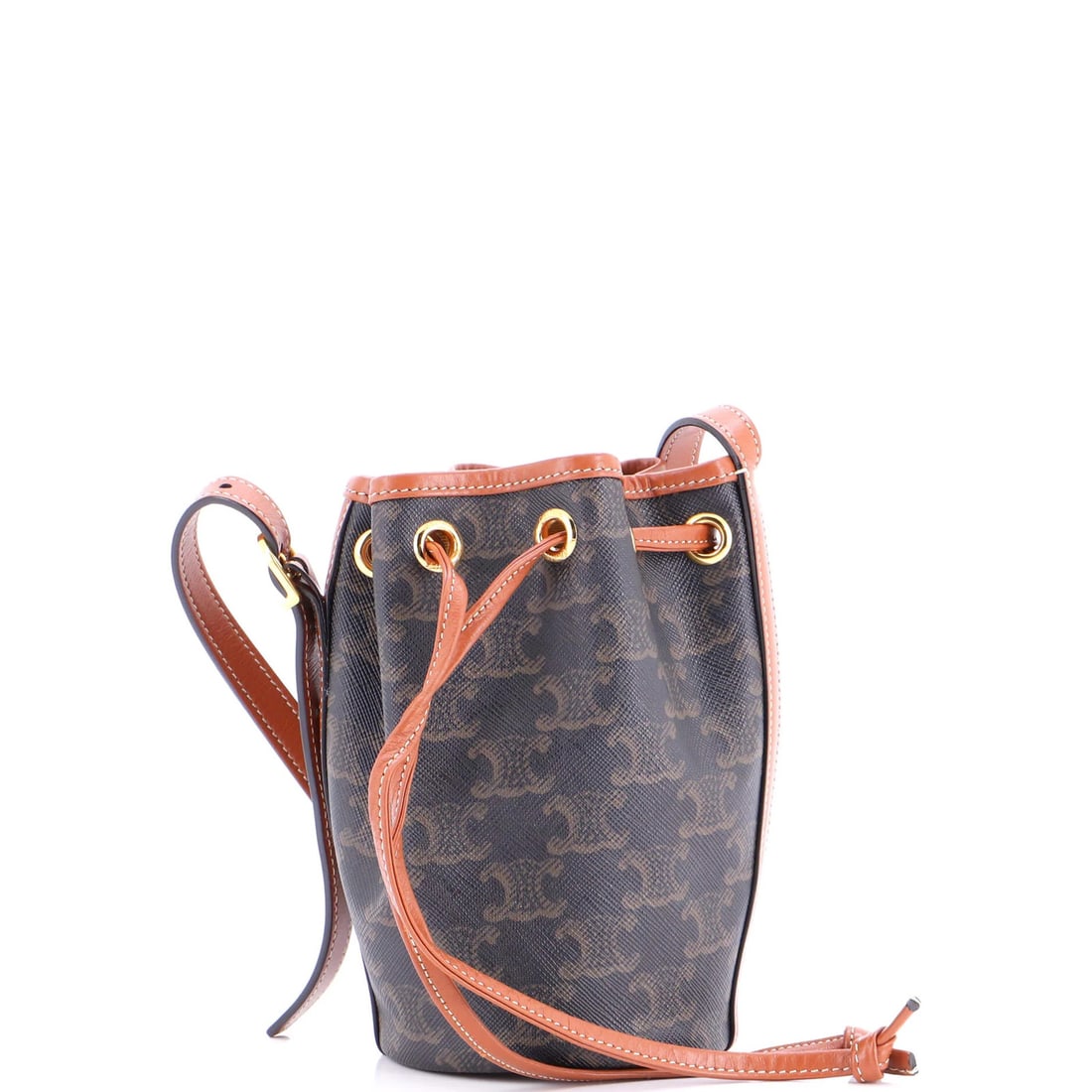 Mini Celine Drawstring Bucket Bag Triomphe Coated Canvas (1 of 5)