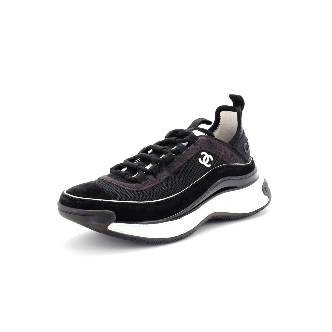 Fibers Chanel Women's CC Cap Toe Logo Sneakers Suede and Mixed: Fibers Chanel Women's CC Cap Toe Logo Sneakers Suede and Mixed This listing features Fibers Chanel Women's CC Cap Toe Logo Sneakers Suede and Mixed. Item specifics are provided below. Item