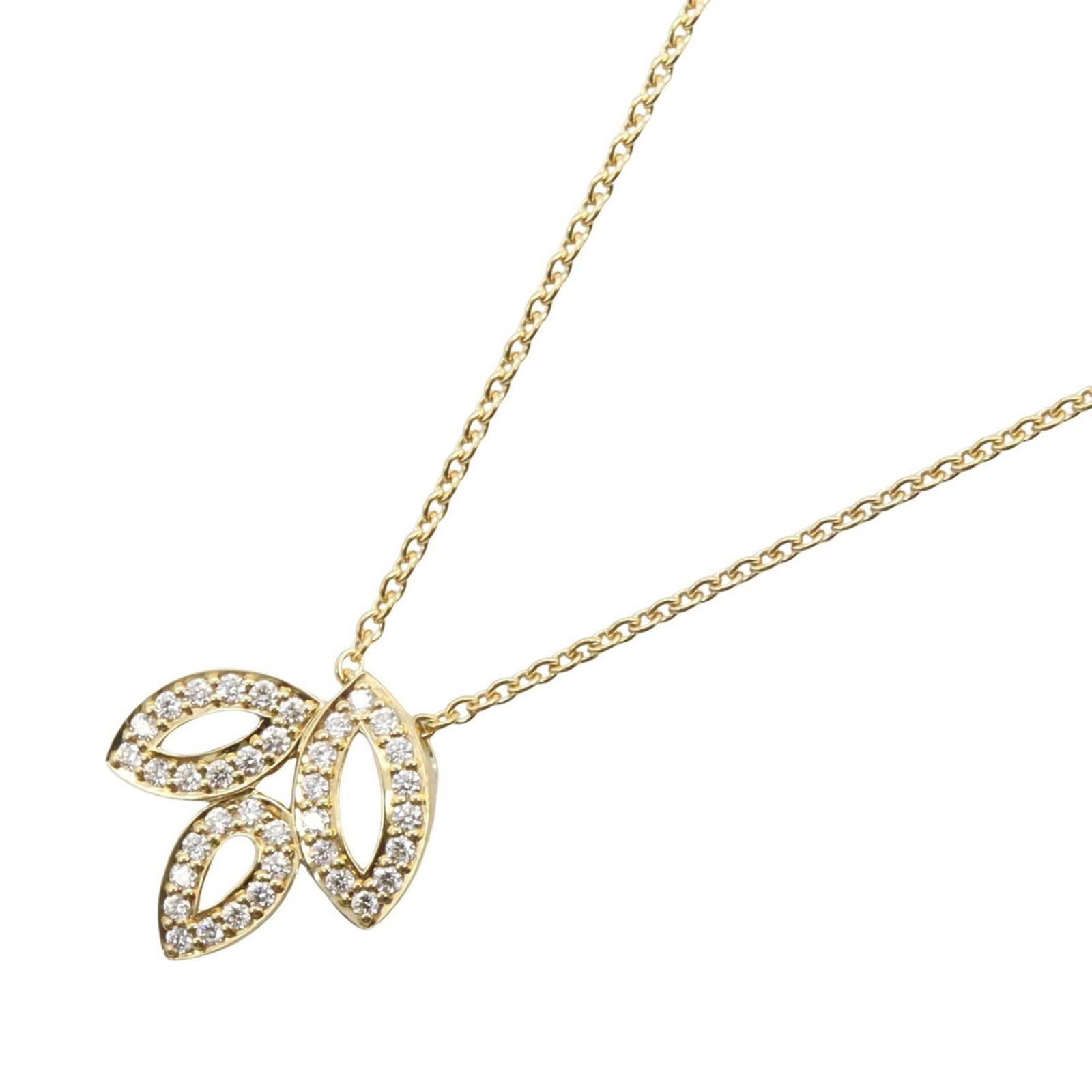 PEDYSM1MLC - Harry Winston Lily Cluster Mini Necklace - Diamond 18K Yellow Gold - Women's - (1 of 5)