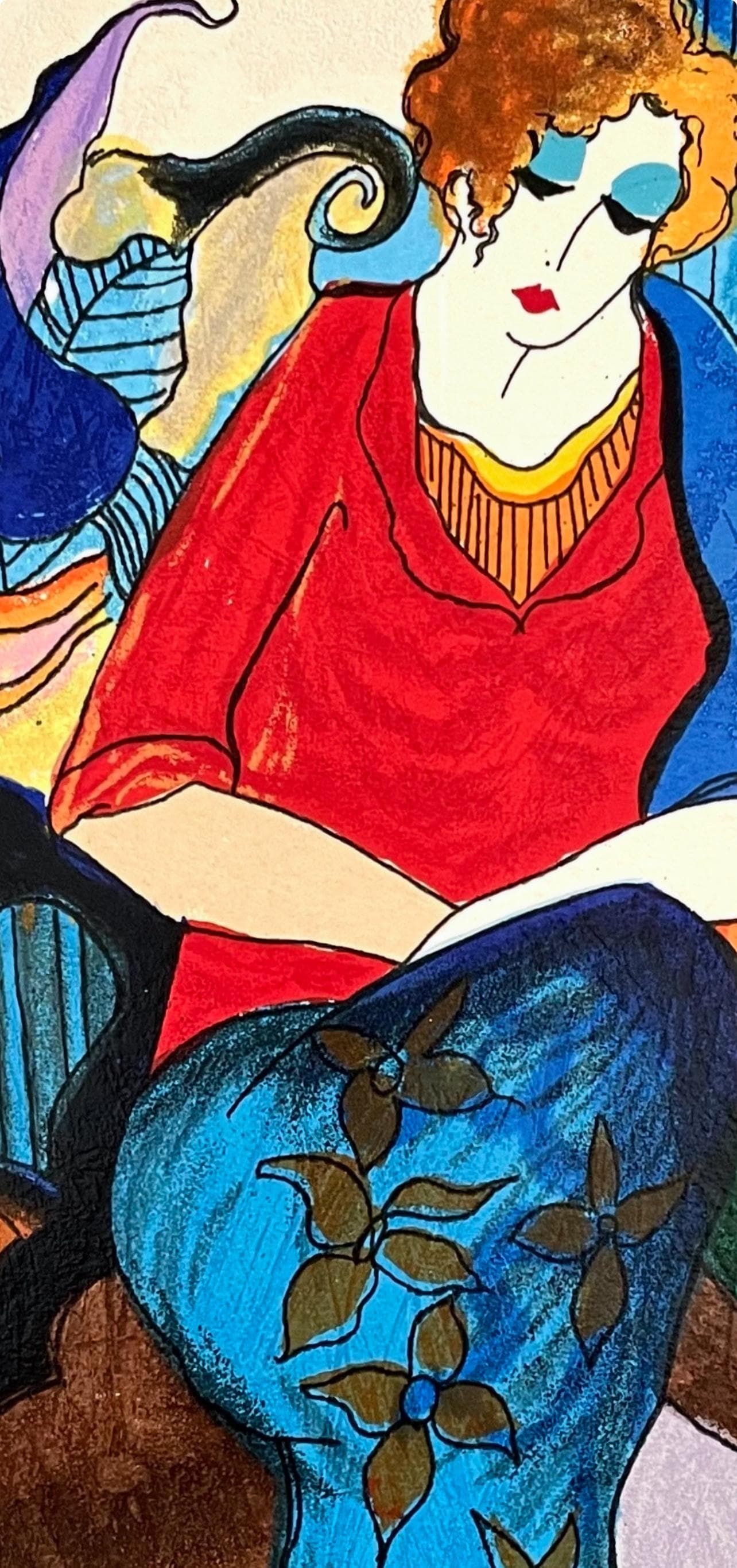 Silkscreen - Itzchak Tarkay - Waiting - Signed - 2