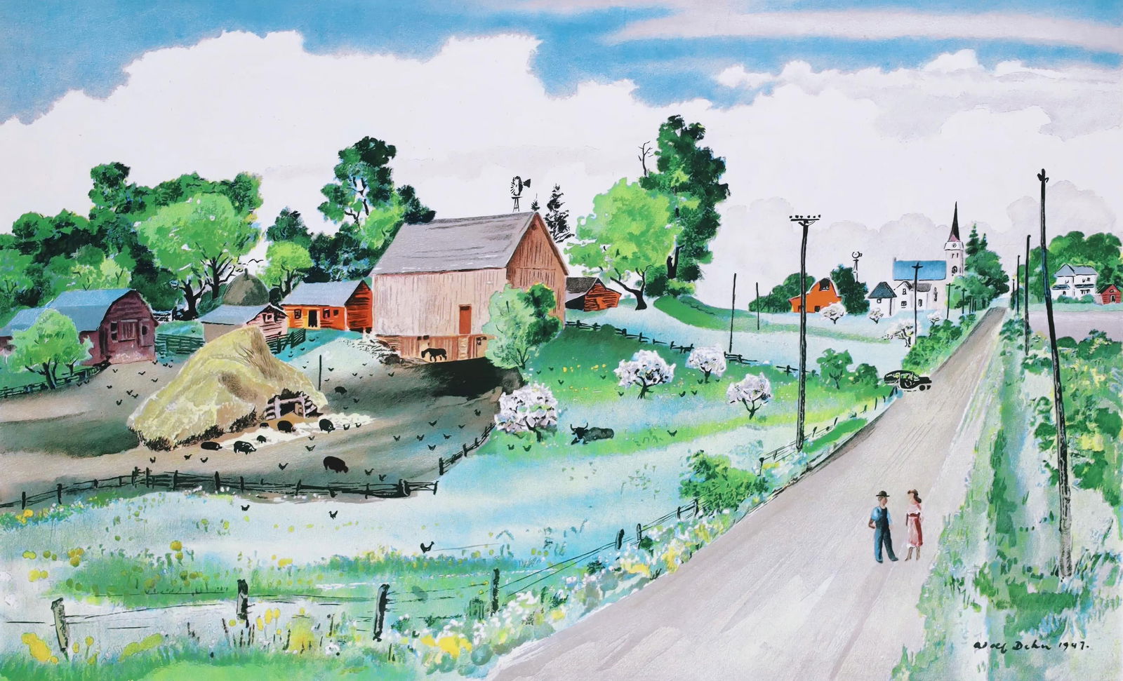 1947 - Adolf Dehn - Minnesota - S.P.23. - from School Prints Ltd. - Lithograph (1 of 5)