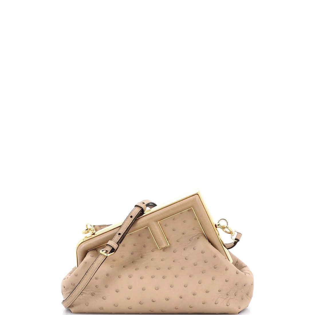 Small Fendi First Bag Ostrich: Small Fendi First Bag Ostrich This listing features Small Fendi First Bag Ostrich. Item specifics are provided below. Item Specifics: Brand: Fendi Exterior Material: Leather Style: Shoulder Bags