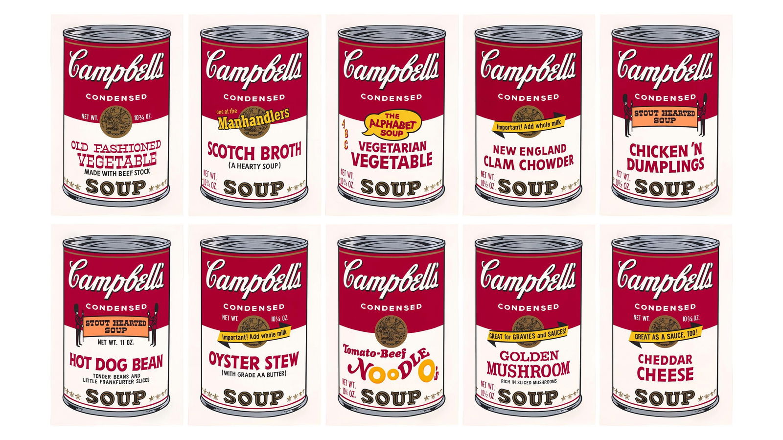Silkscreens - Andy Warhol - Campbells Soup II - Suite of Ten - Official - Sunday B. Morning: Silkscreens - Andy Warhol - Campbells Soup II - Suite of Ten - Official - Sunday B. Morning This listing features Silkscreens - Andy Warhol - Campbells Soup II - Suite of Ten - Official - Sunday B. Mo