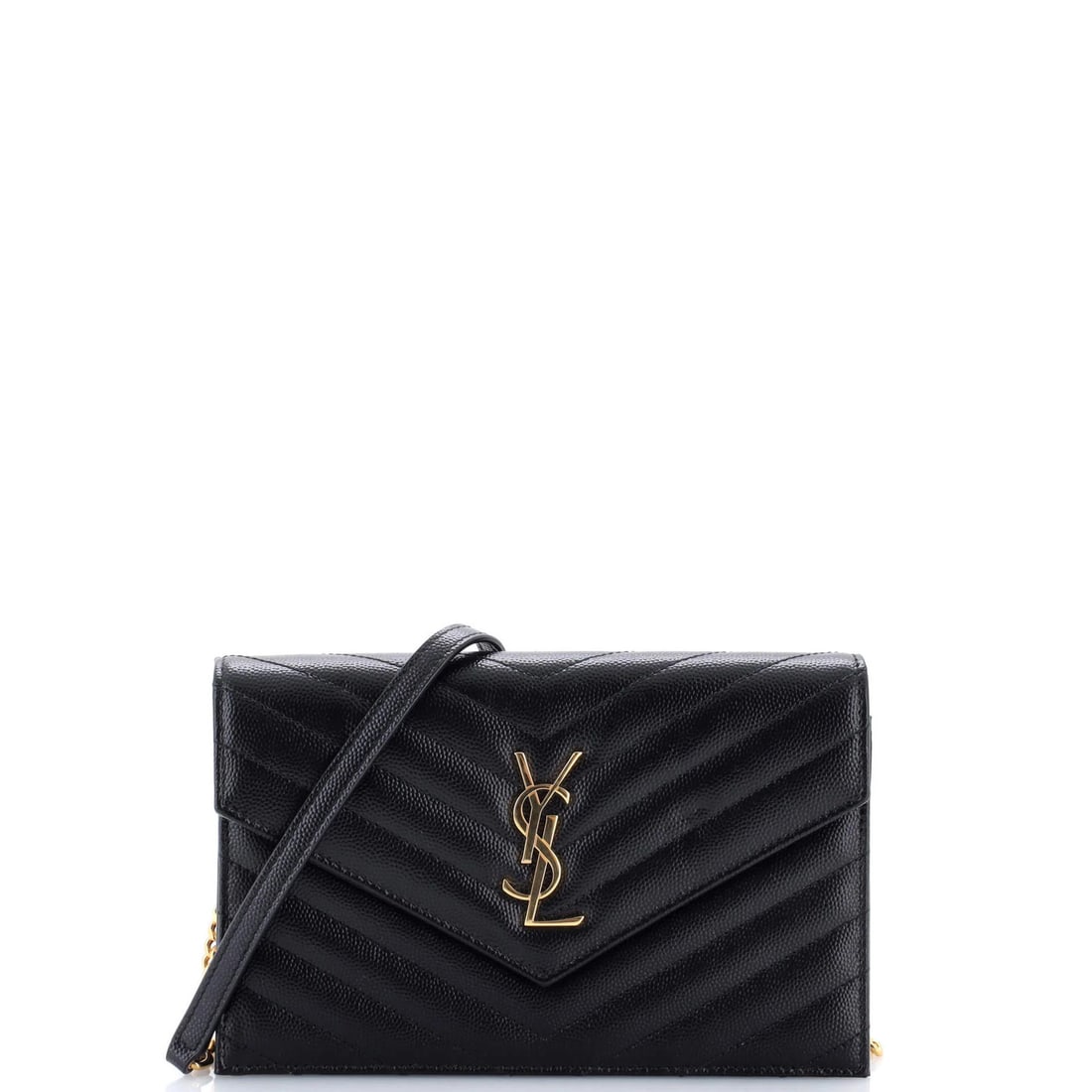 Small Saint Laurent Classic Monogram Wallet on Chain Matelasse Chevron Leather: Small Saint Laurent Classic Monogram Wallet on Chain Matelasse Chevron Leather This listing features Small Saint Laurent Classic Monogram Wallet on Chain Matelasse Chevron Leather. Item specifics are