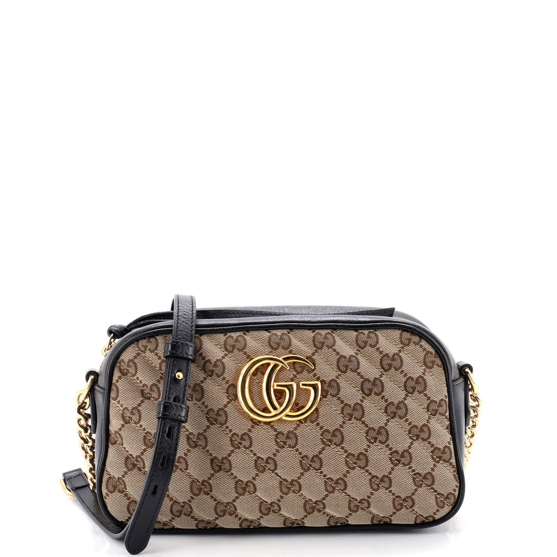 Small Gucci GG Marmont Shoulder Bag Diagonal Quilted GG Canvas with Leather: Small Gucci GG Marmont Shoulder Bag Diagonal Quilted GG Canvas with Leather This listing features Small Gucci GG Marmont Shoulder Bag Diagonal Quilted GG Canvas with Leather. Item specifics are