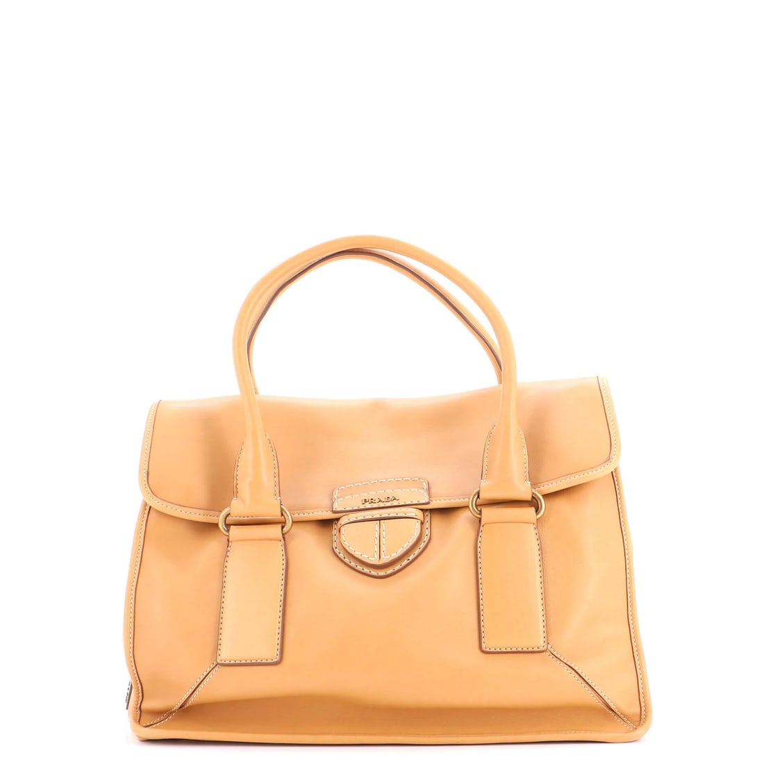 Large Prada Pushlock Flap Tote Leather (1 of 5)