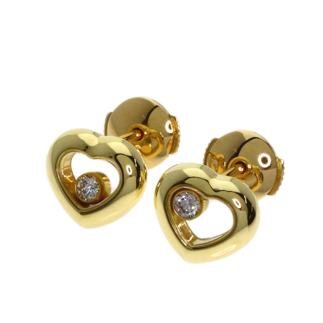 Gold Chopard Happy Diamond earring K18 Yellow (1 of 5)