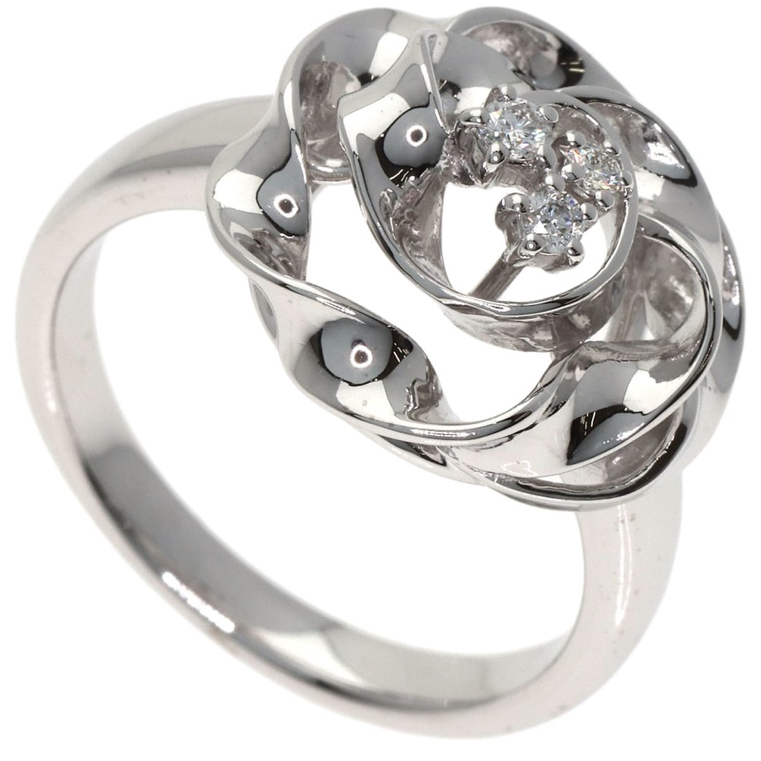 Gold TASAKI Flower motif Diamond Ring K18 White (1 of 11)