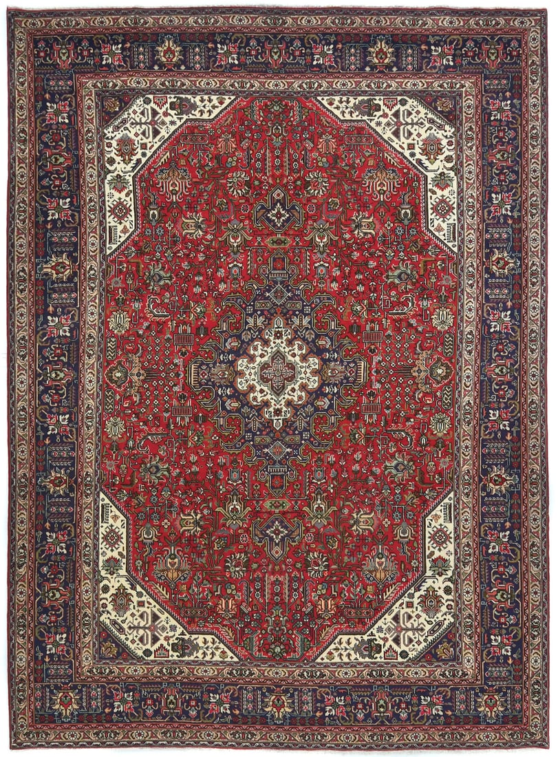Carpet 8'2 X 11'4 Vintage Hand-Knotted Red Wool Oriental Rug Floral Living Room (1 of 11)