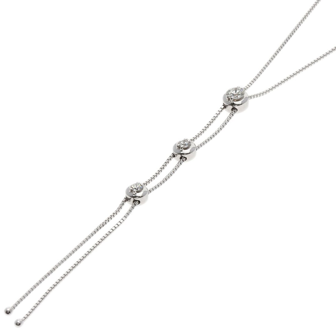 Gold TASAKI 3P Diamond Necklace K18 White (1 of 5)