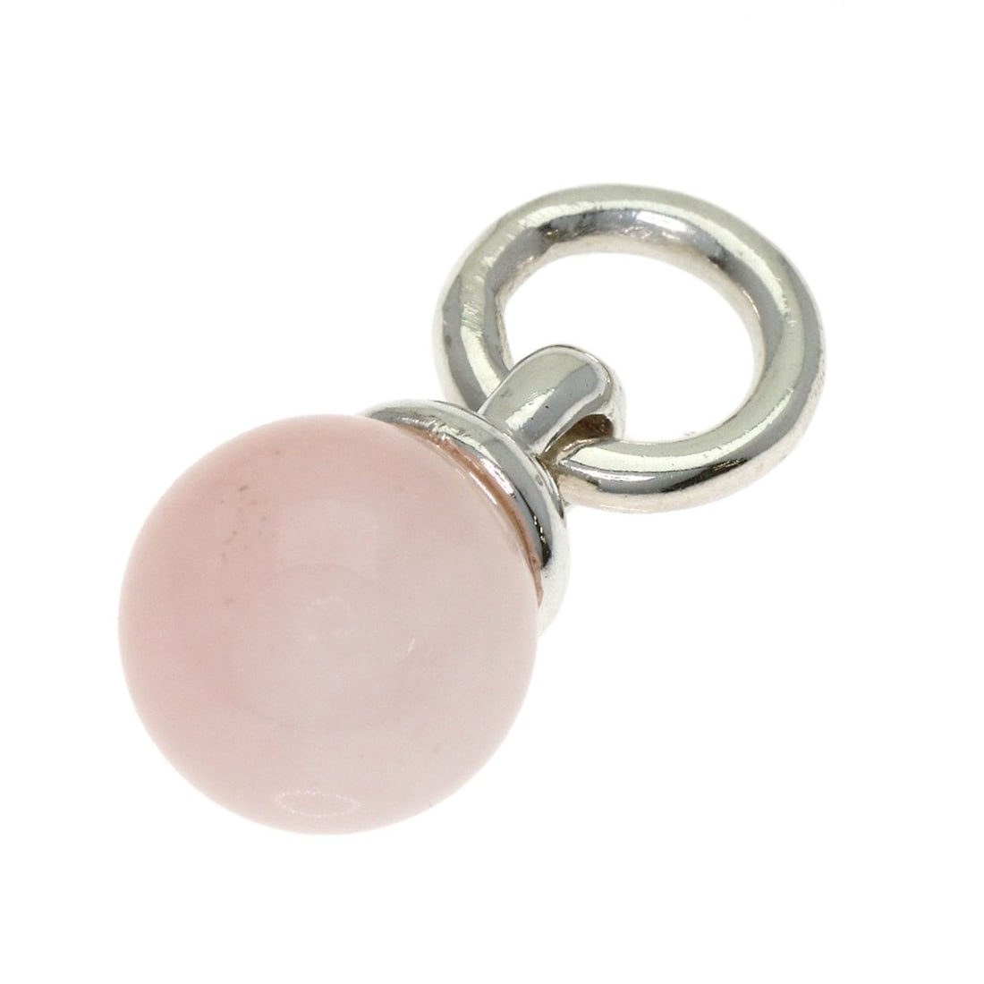 Silver TIFFANY&Co. Door knocker Rose Quartz Pendant top (1 of 6)