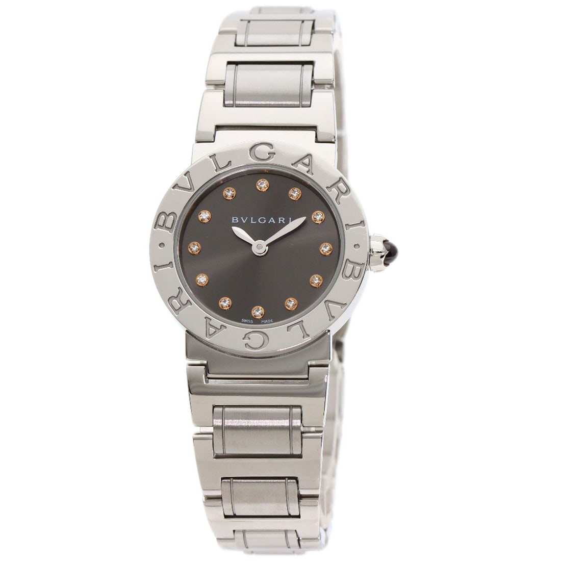 Stainless BVLGARI 12P Diamond Watches BBL26C6SS/ 12: Stainless BVLGARI 12P Diamond Watches BBL26C6SS/ 12 This listing features Stainless BVLGARI 12P Diamond Watches BBL26C6SS/ 12. Item specifics are provided below. Item Specifics: Brand: BVLGARI Style: