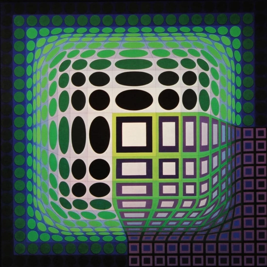Hliogravure - Victor Vasarely - Composition - Damier (1 of 5)