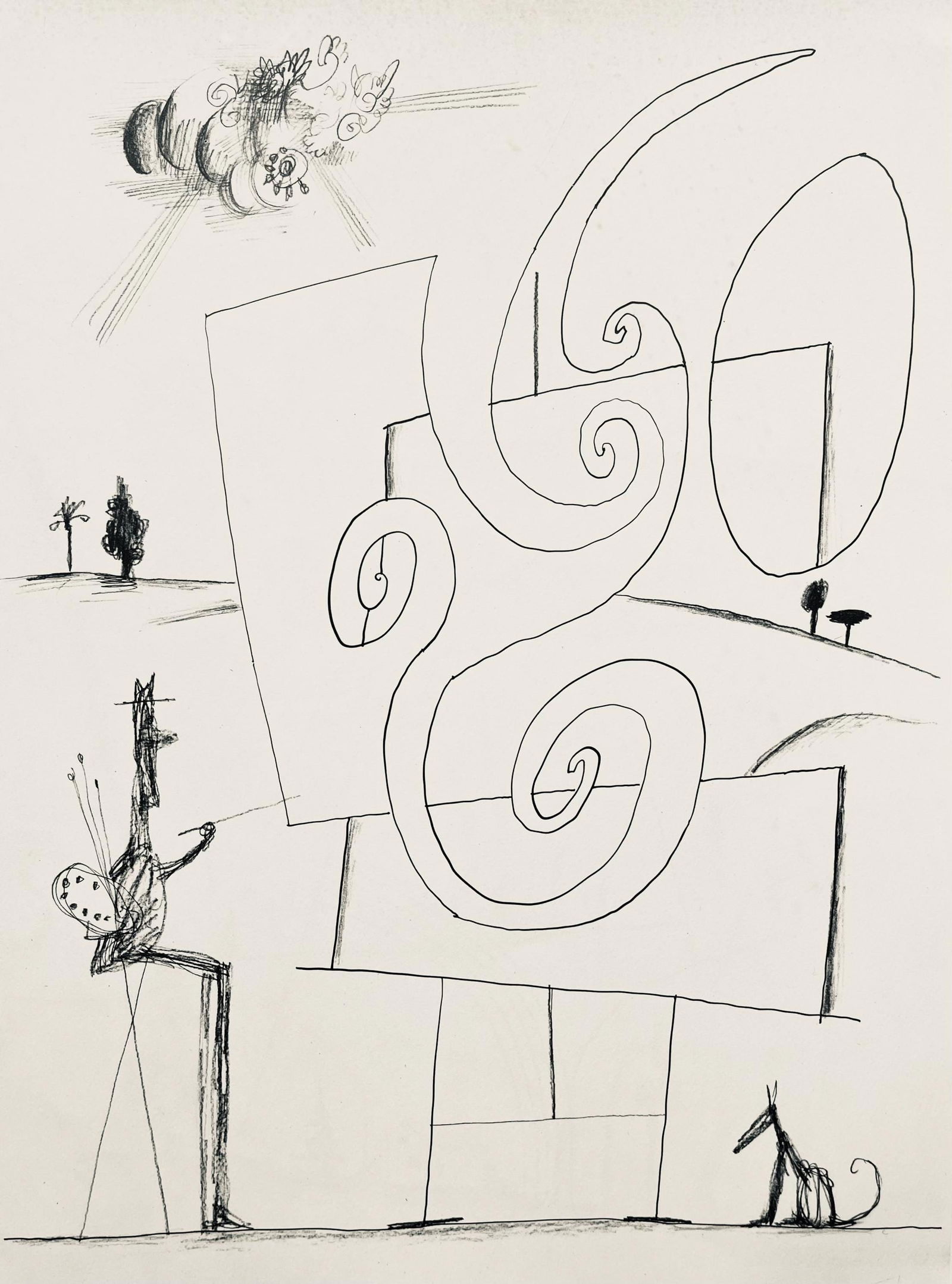 Lithograph - Saul Steinberg - Composition - Derrire le miroir: Lithograph - Saul Steinberg - Composition - Derrire le miroir This listing features Lithograph - Saul Steinberg - Composition - Derrire le miroir. Item specifics are provided below. Item Specifics: