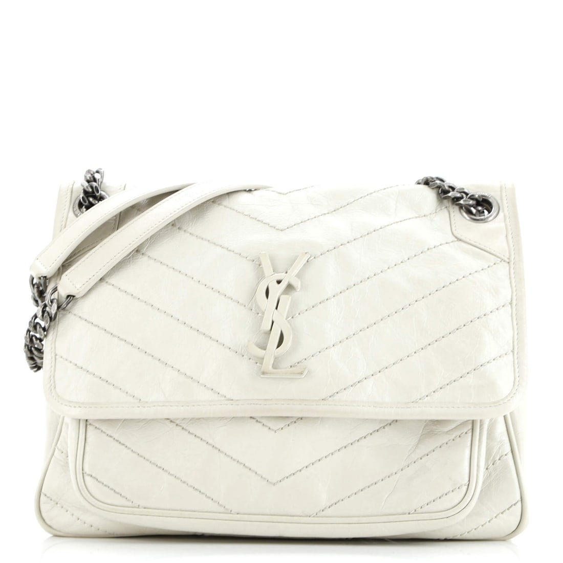 Medium Saint Laurent Niki Chain Flap Bag Matelasse Chevron Leather: Medium Saint Laurent Niki Chain Flap Bag Matelasse Chevron Leather This listing features Medium Saint Laurent Niki Chain Flap Bag Matelasse Chevron Leather. Item specifics are provided below. Item