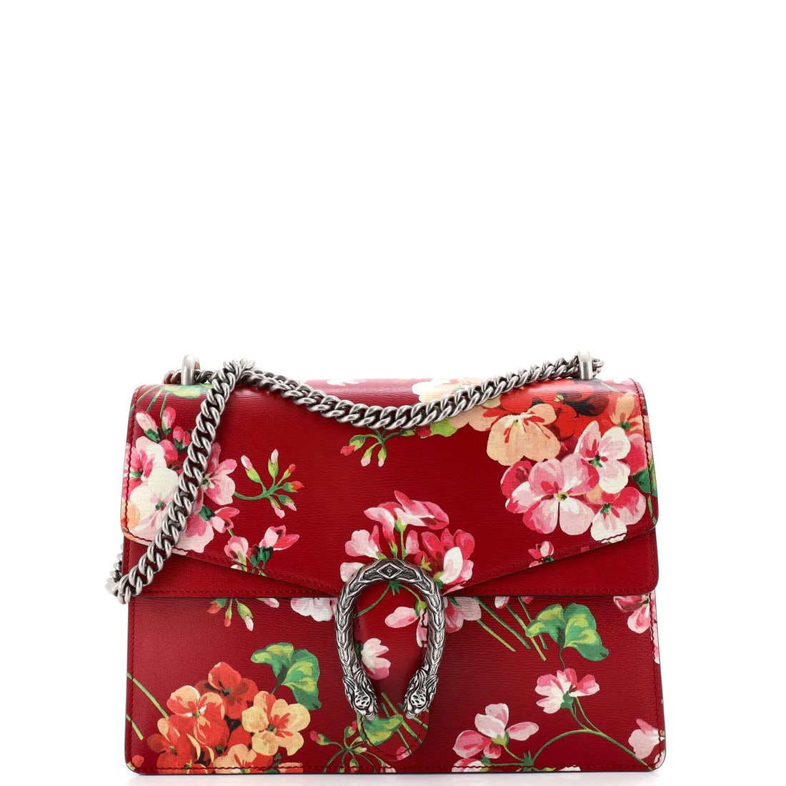 Medium Gucci Dionysus Bag Blooms Print Leather: Medium Gucci Dionysus Bag Blooms Print Leather This listing features Medium Gucci Dionysus Bag Blooms Print Leather. Item specifics are provided below. Item Specifics: Brand: Gucci Exterior Material: