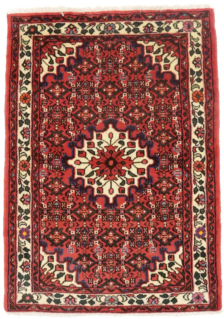 Carpet 3'4X4'9 Handmade Wool Floral Tribal Design Rug Vintage Small Oriental (1 of 15)