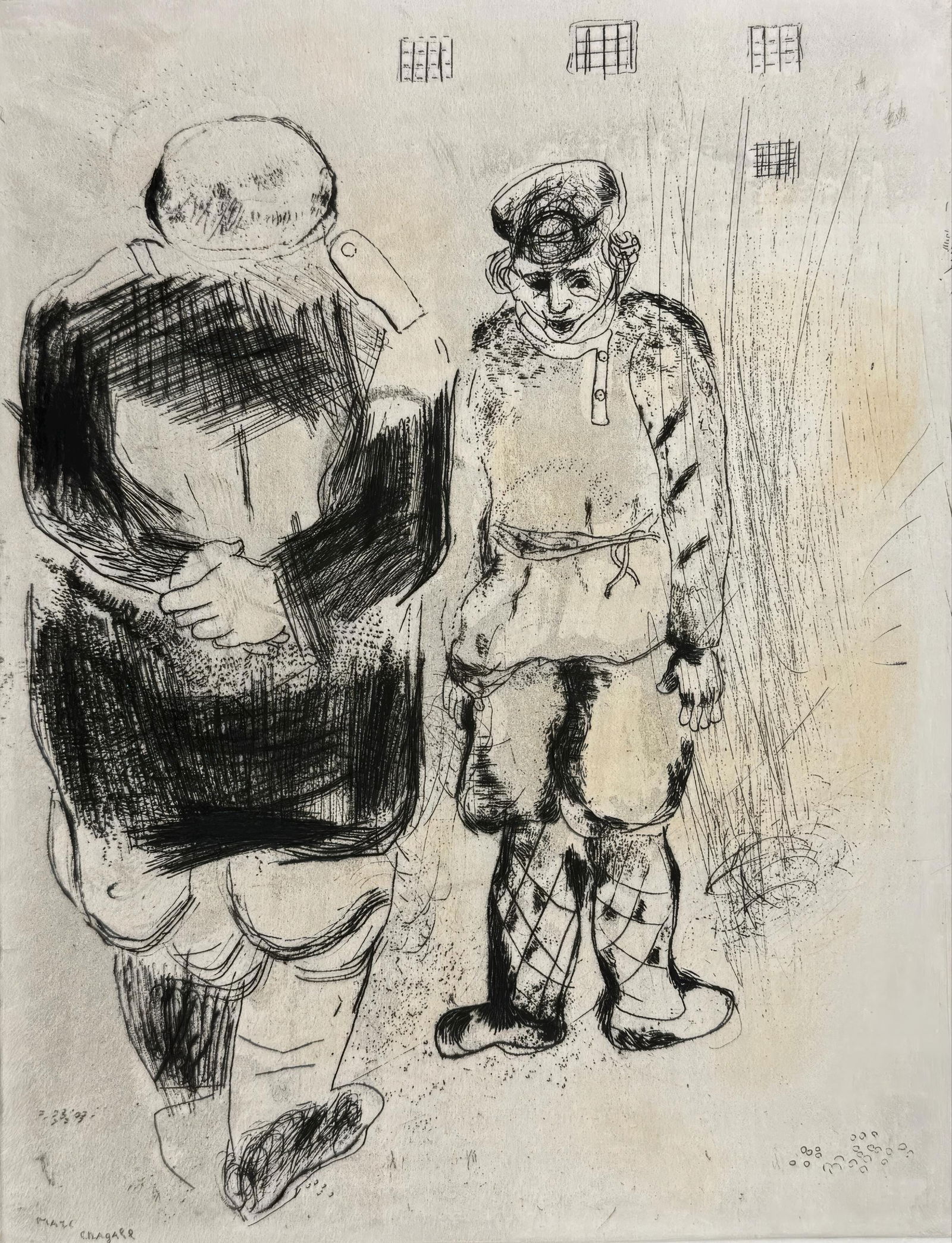 19231927 - Marc Chagall - The Man Without a Passport Before the Captain-Ispravnik - from Dead Souls (1 of 7)