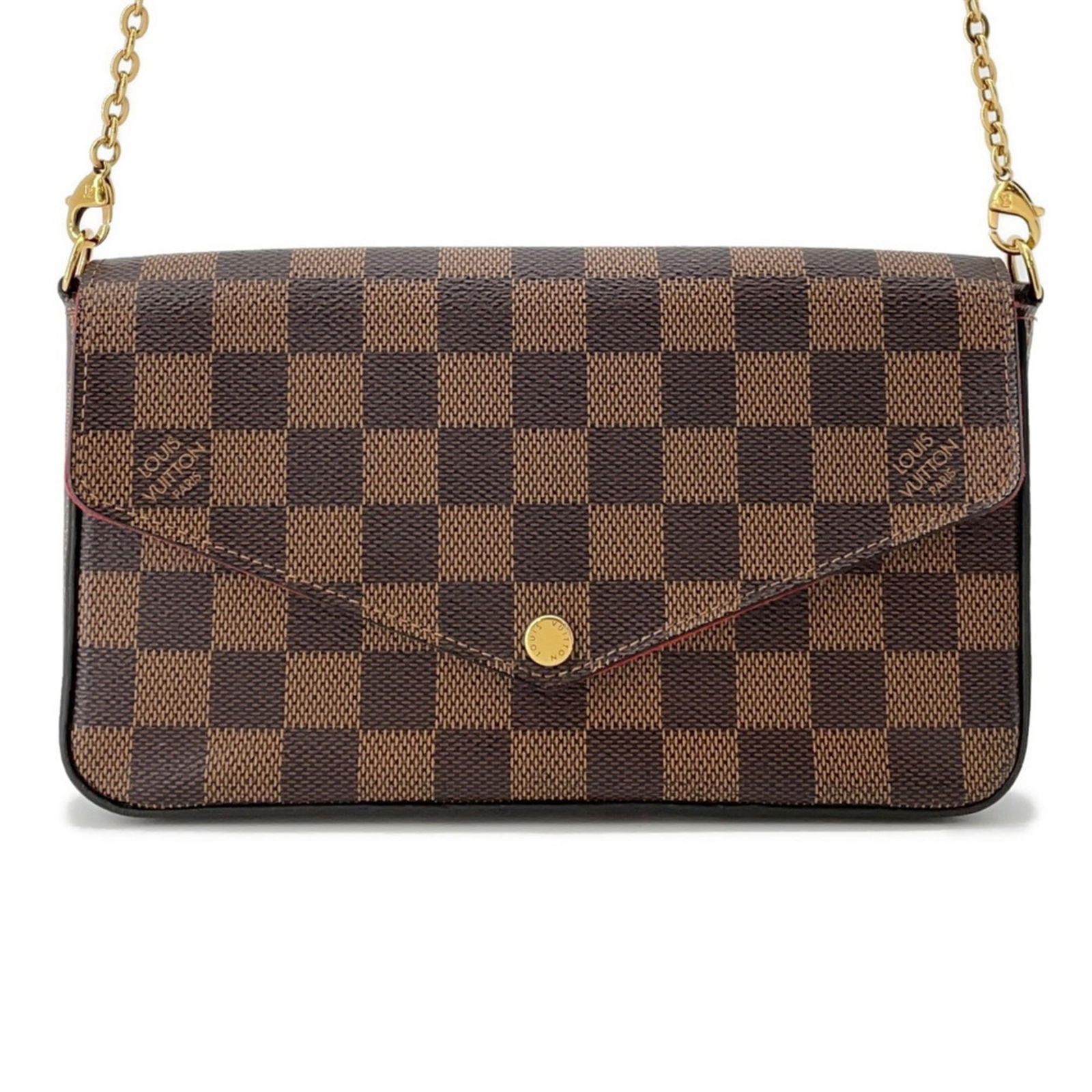 Pochette Louis Vuitton: Pochette Louis Vuitton This listing features Pochette Louis Vuitton. Item specifics are provided below. Item Specifics: Brand: Louis Vuitton Type: Pochette Color: Damier Canvas, Ebene, Red Color