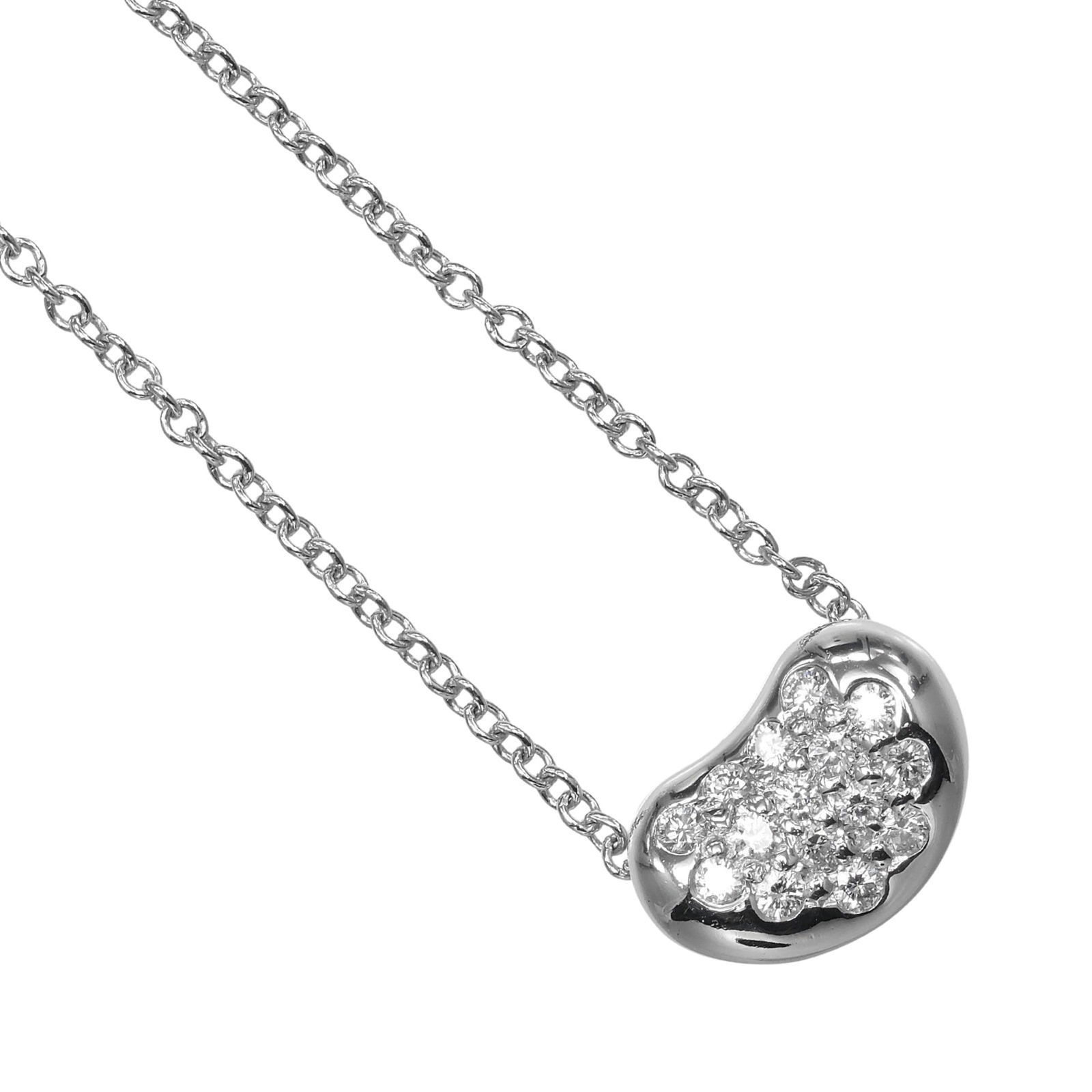 Approx. 4.1g - Tiffany & Co. Bean Necklace in Pt950 Platinum with Diamonds: Approx. 4.1g - Tiffany & Co. Bean Necklace in Pt950 Platinum with Diamonds This listing features Approx. 4.1g - Tiffany & Co. Bean Necklace in Pt950 Platinum with Diamonds. Item specifics are
