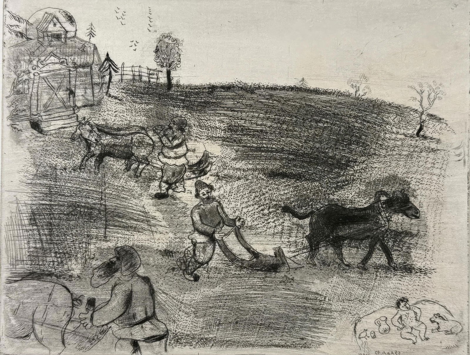 19231927 - Marc Chagall - Ploughing - from Dead Souls - Etching: 19231927 - Marc Chagall - Ploughing - from Dead Souls - Etching This listing features 19231927 - Marc Chagall - Ploughing - from Dead Souls - Etching. Item specifics are provided below. Item
