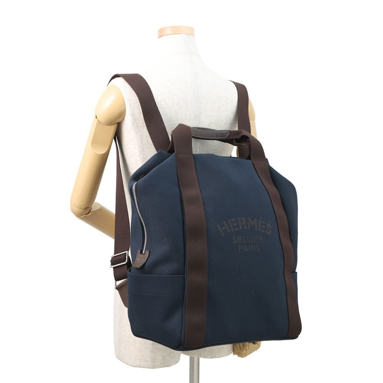 Canvas - Hermes Backpack Toile Chevron - 4
