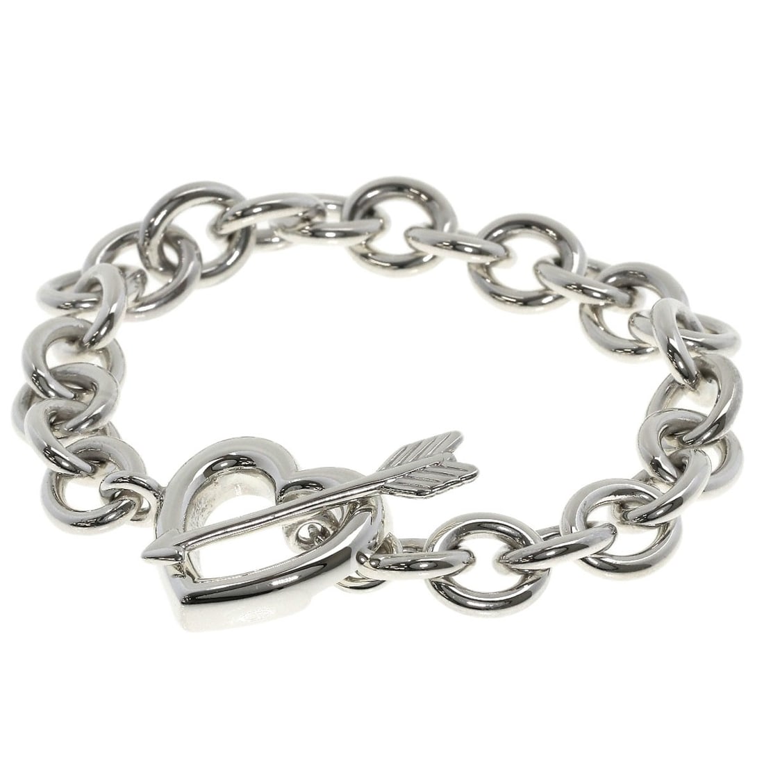 Silver TIFFANY&Co. Heart & Arrow Bracelet (1 of 10)