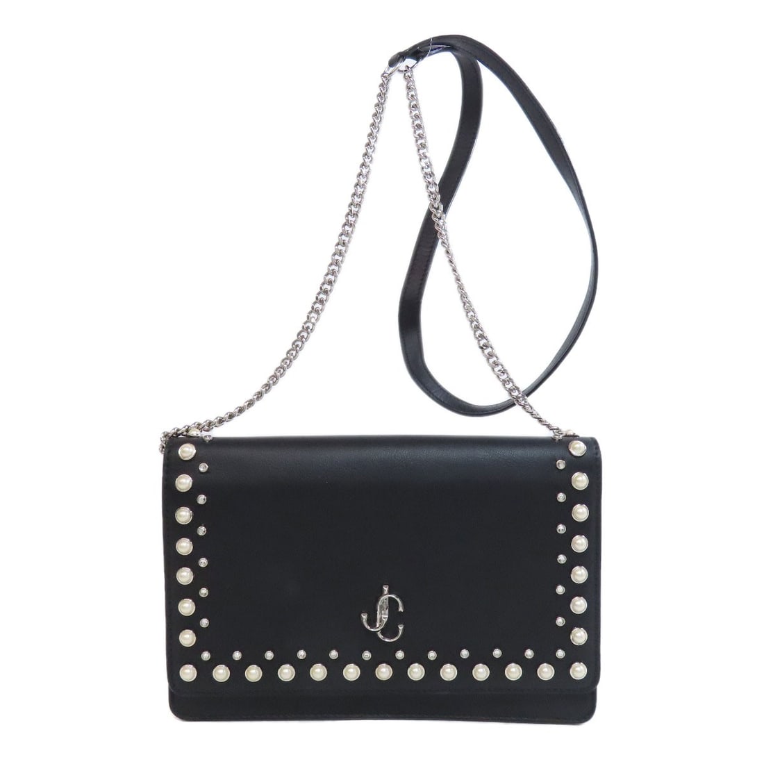 Leather Jimmy Choo studded chain wallet Long wallet (with coin pocket): Leather Jimmy Choo studded chain wallet Long wallet (with coin pocket) This listing features Leather Jimmy Choo studded chain wallet Long wallet (with coin pocket). Item specifics are provided below.