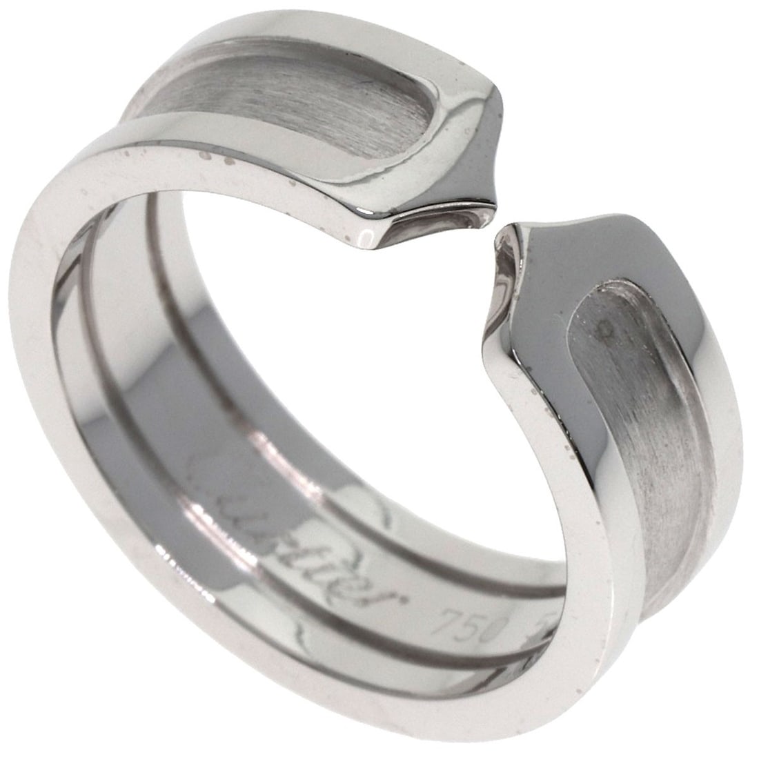 Gold CARTIER C2 SM #52 Ring K18 White (1 of 9)