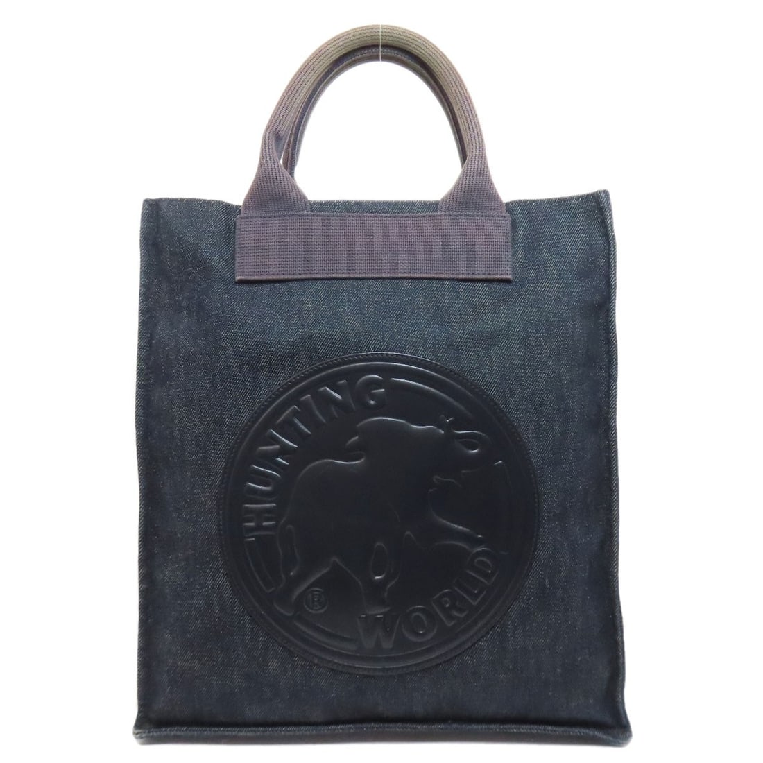 Denim HUNTING WORLD logo Tote Bag: Denim HUNTING WORLD logo Tote Bag This listing features Denim HUNTING WORLD logo Tote Bag. Item specifics are provided below. Item Specifics: Brand: HUNTING WORLD Style: Tote Bag Exterior Material: