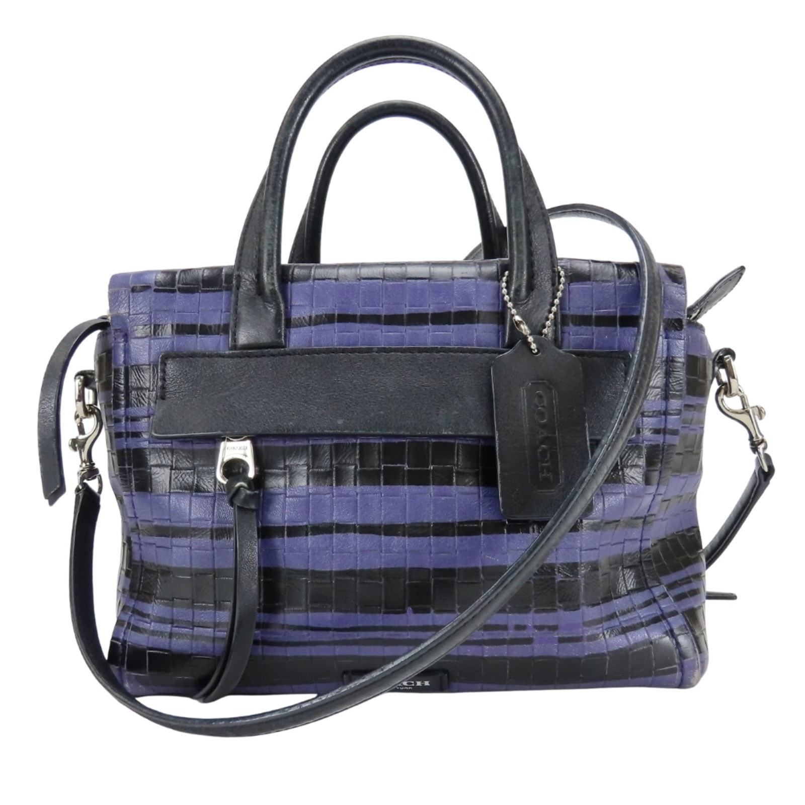 Leather Coach Handbag: Leather Coach Handbag This listing features Leather Coach Handbag. Item specifics are provided below. Item Specifics: Brand: Coach Type: Handbag Material: Leather Color: Black, Purple Gender: Women Si
