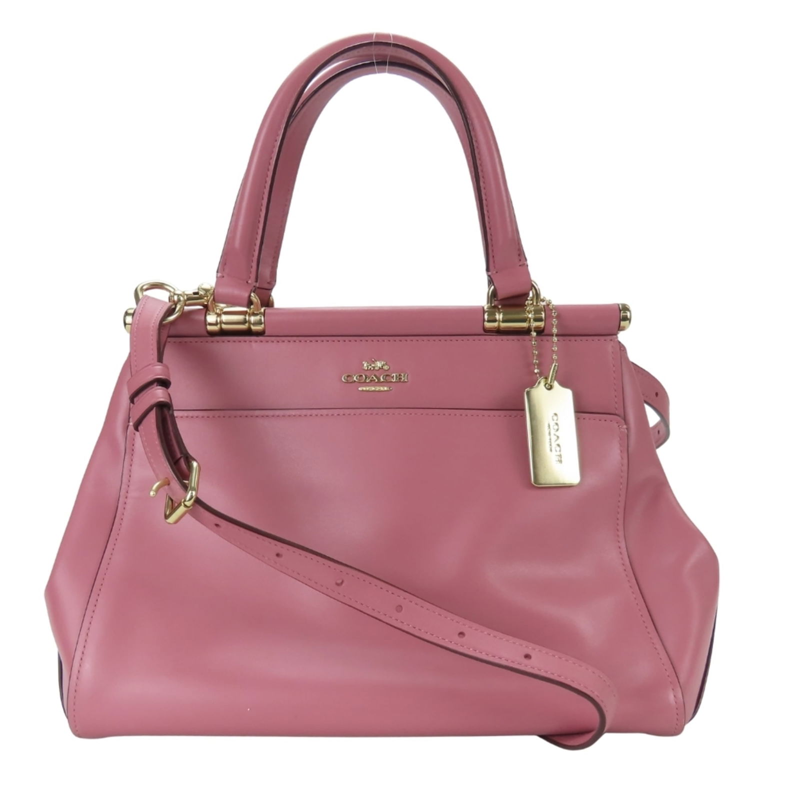 Leather Coach Handbag: Leather Coach Handbag This listing features Leather Coach Handbag. Item specifics are provided below. Item Specifics: Brand: Coach Type: Handbag Material: Leather Color: Pink Gender: Women Size (Hxwxd