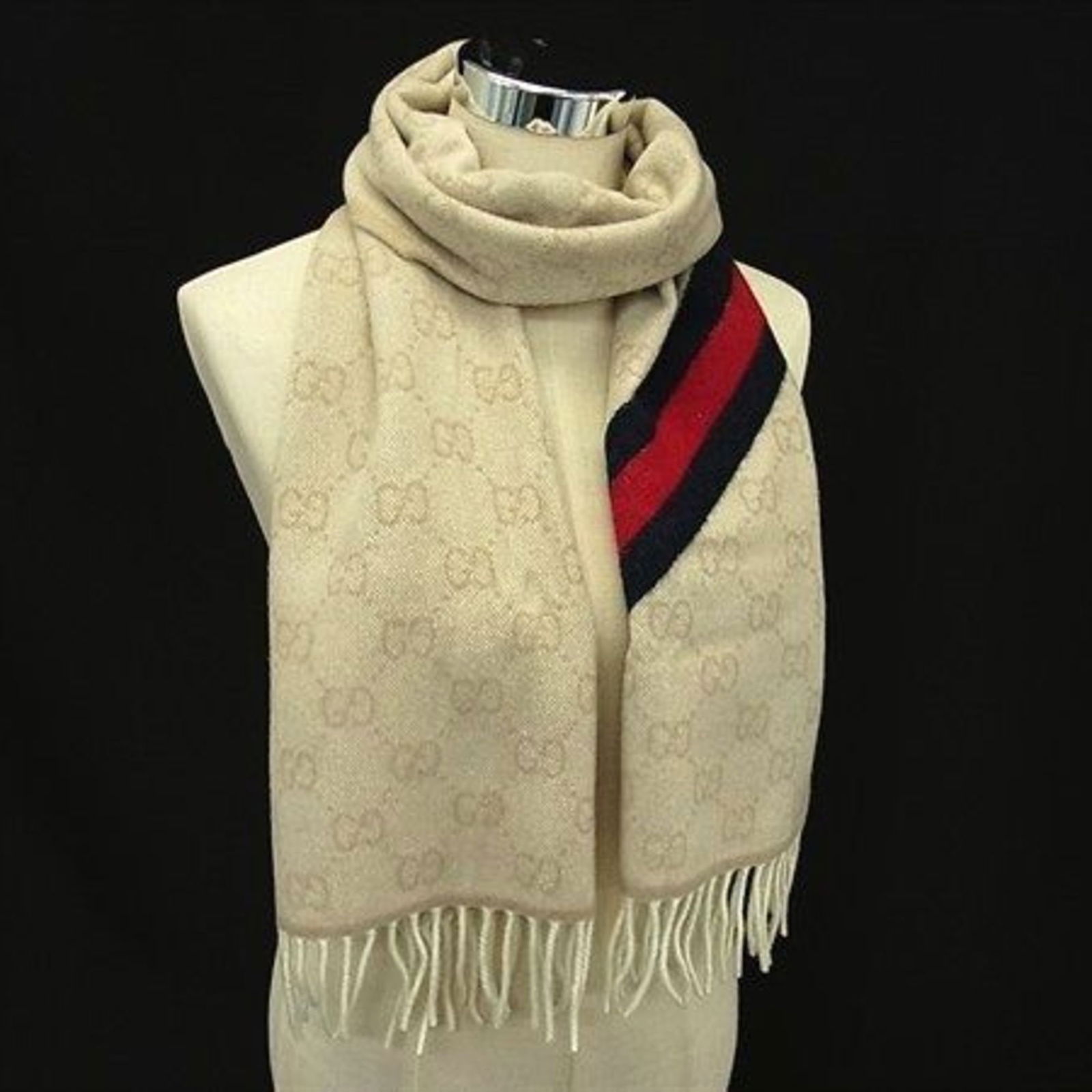 100% Gucci Stole Wool - 3