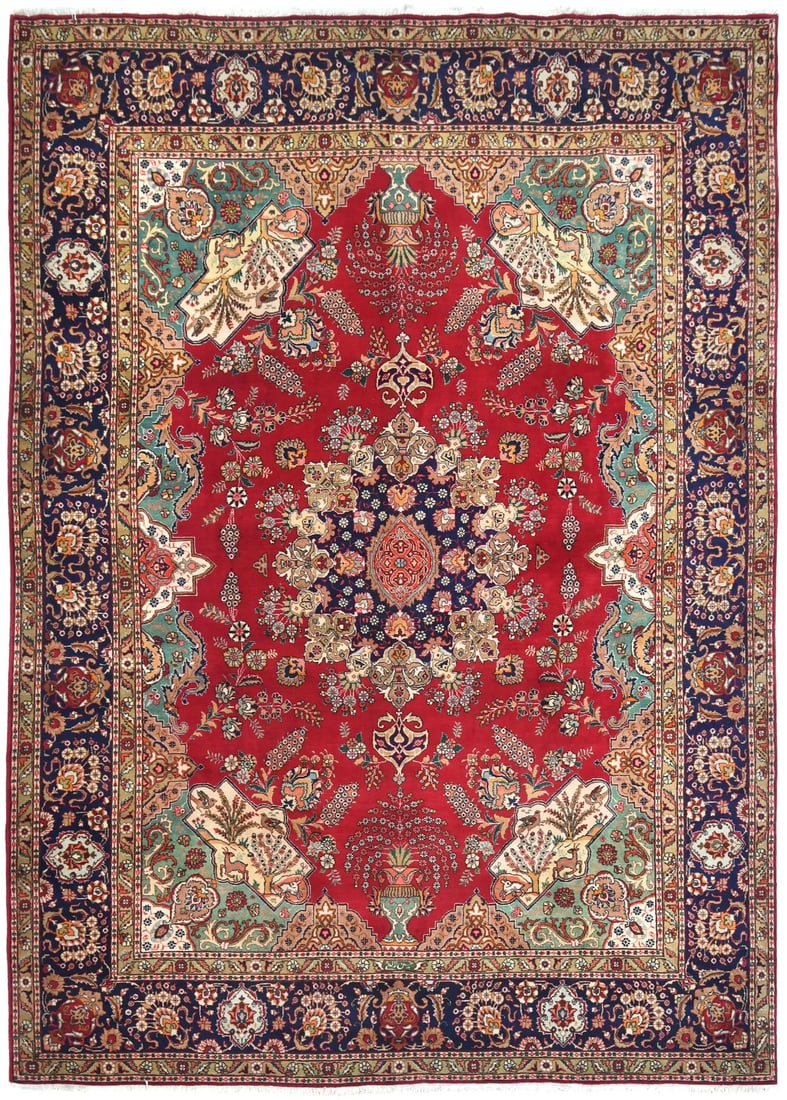 9'3X12'9 Vintage Hand-Knotted Oriental Rug Medallion Design Signed Carpet (1 of 12)