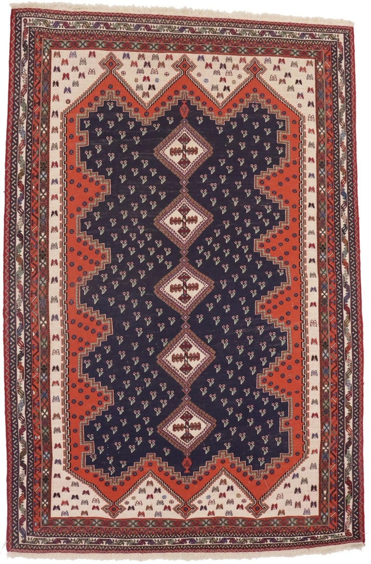 Carpet Flat-Weave Kilim Wool Area Rug 4X7 ft Tribal Pictorial Boho Oriental (1 of 14)
