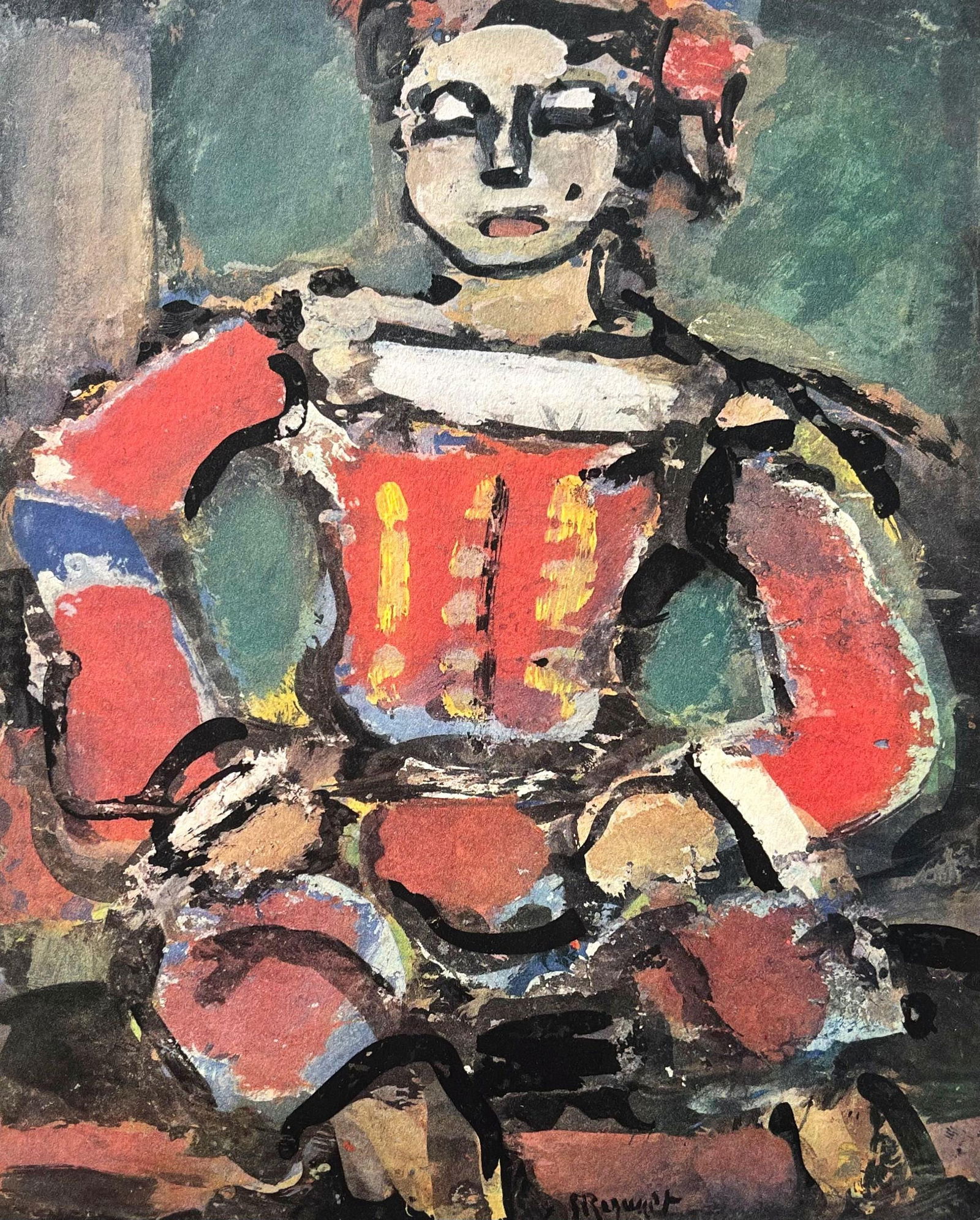 Lithograph - Georges Rouault - Petit Page rouge et or - Divertissement - ditions de la Revue Verve (1 of 7)