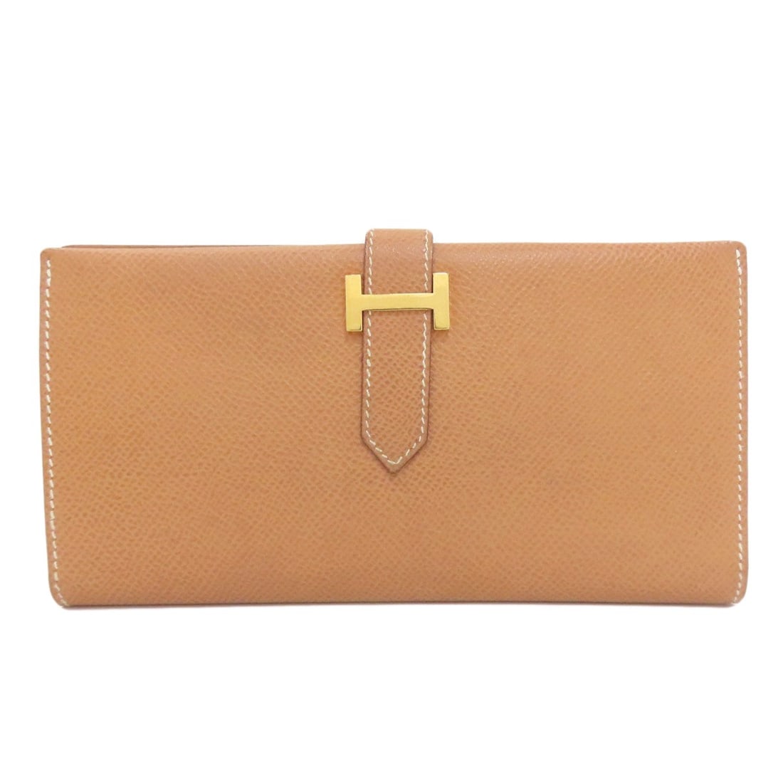pocket) HERMES Bearn Classic Natural GoldHardware Long wallet (with coin (1 of 20)