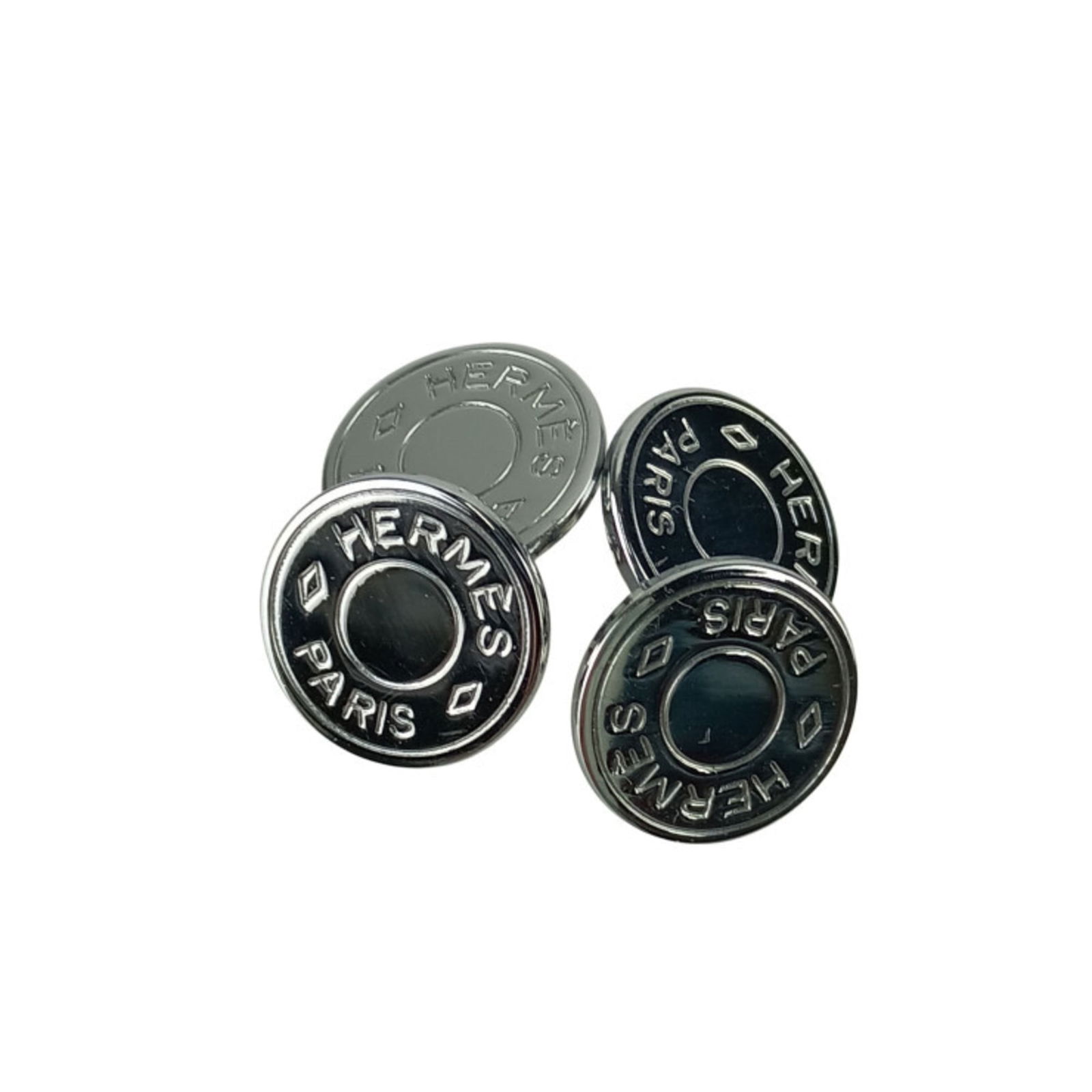 Metal Hermes Cufflinks: Metal Hermes Cufflinks This listing features Metal Hermes Cufflinks. Item specifics are provided below. Item Specifics: Brand: Hermes Type: Cufflinks Gender: Men Material: Metal Color: Silver