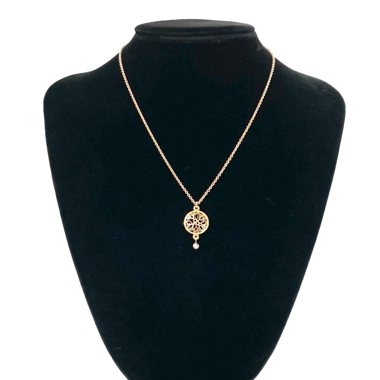 35135 HERMES Chaine d'Ancre Passerelle Diamond 18K Pink Gold Necklace Pendant (1 of 5)