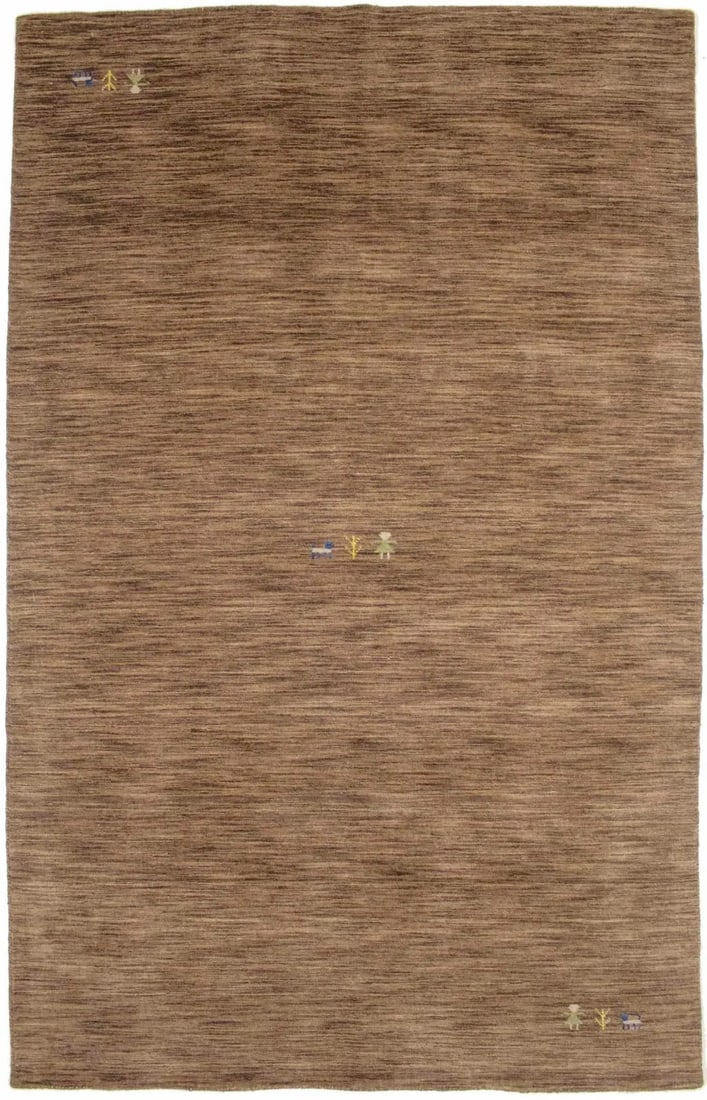 Carpet 5X8 ft Hand-Loomed Modern Oriental Rug Solid Brown Contemporary Decor (1 of 14)
