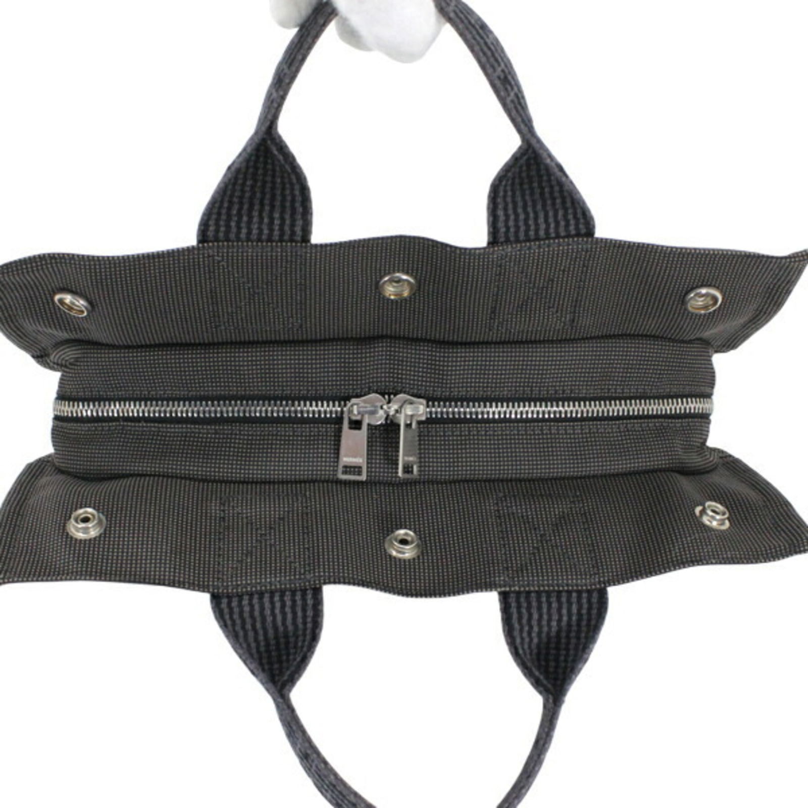 Canvas Hermes Handbag - 8