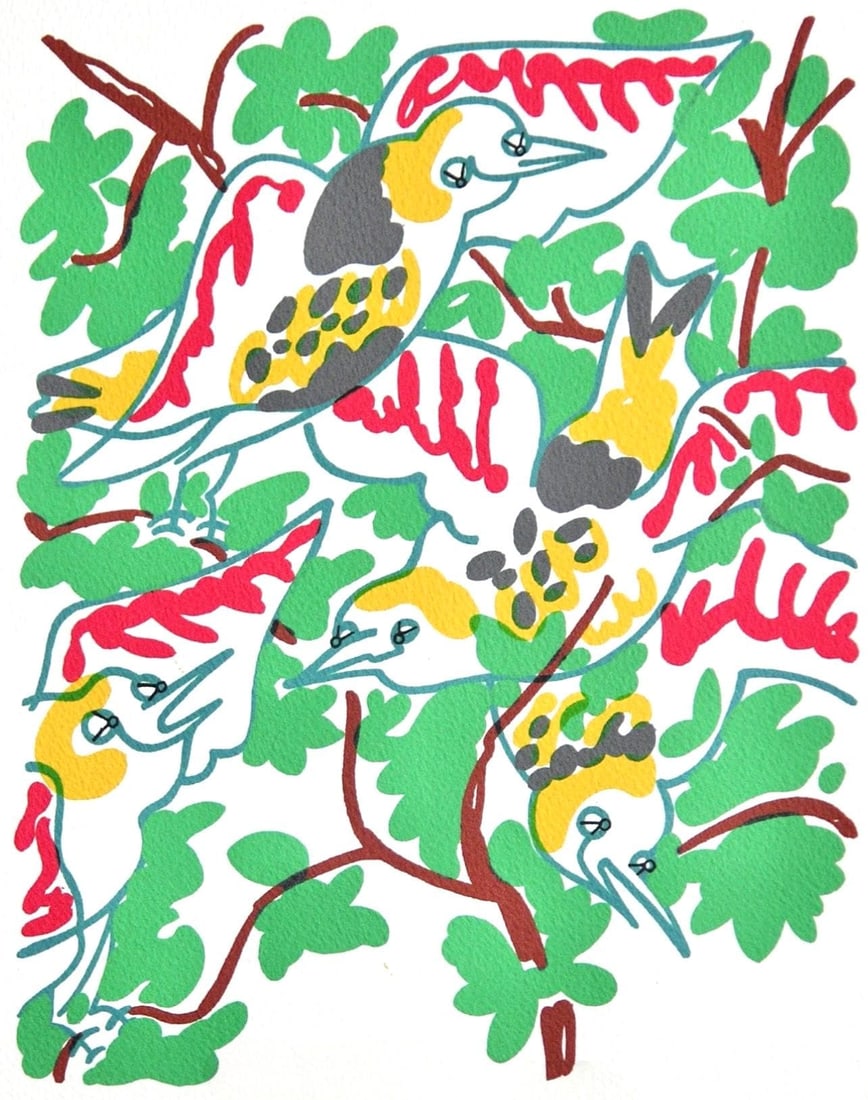 Lithograph - Charles Lapicque - Le chant des oiseaux - Souvenirs et Portraits d'Artistes (1 of 9)