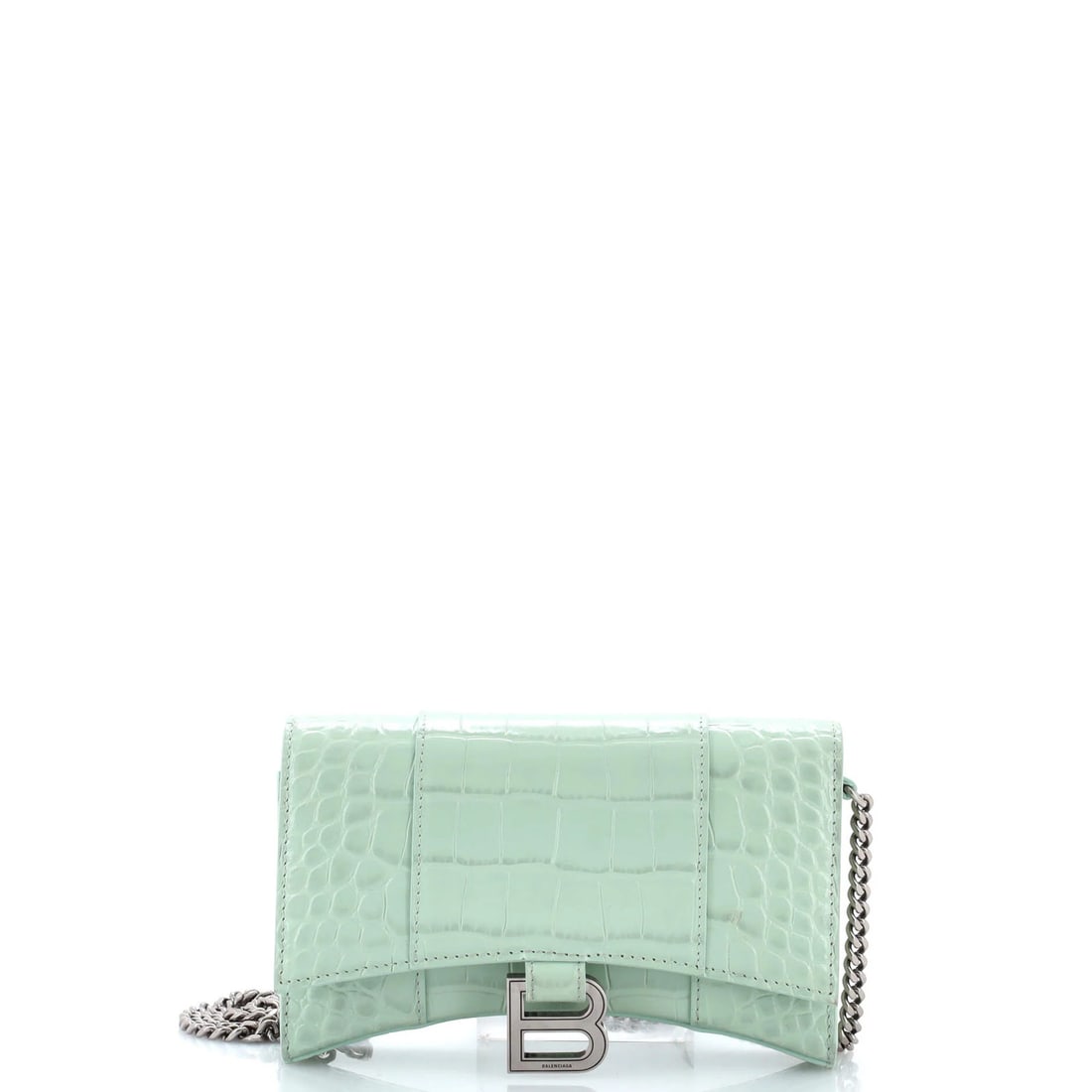 Leather Balenciaga Hourglass Chain Wallet Crocodile Embossed: Leather Balenciaga Hourglass Chain Wallet Crocodile Embossed This listing features Leather Balenciaga Hourglass Chain Wallet Crocodile Embossed. Item specifics are provided below. Item Specifics: Bran