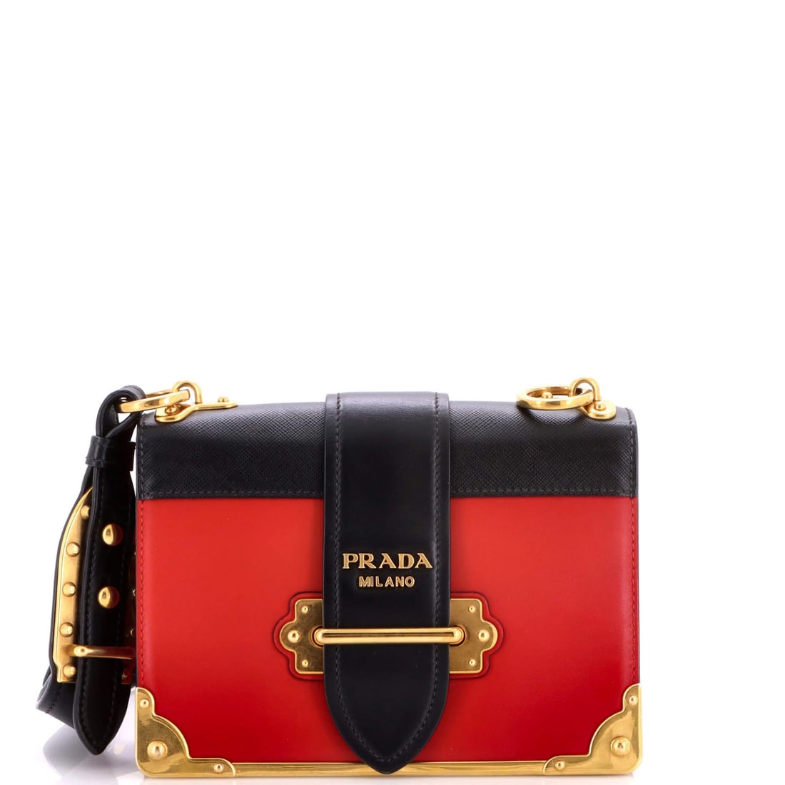 Small Prada Cahier Chain Crossbody Bag City Calf and Saffiano (1 of 7)